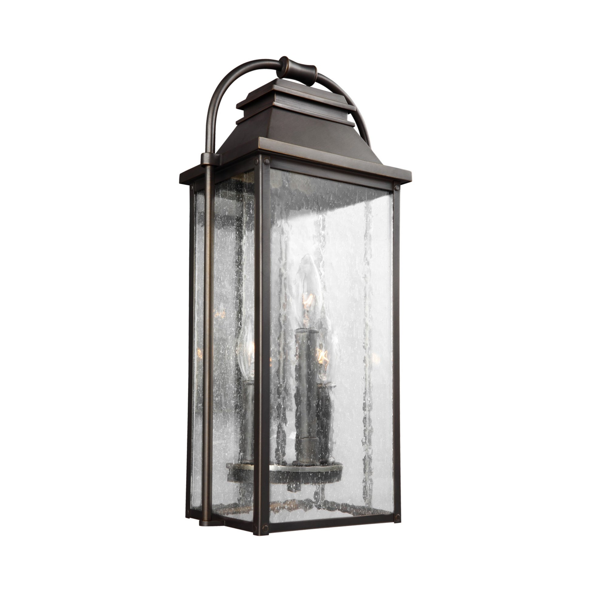 Wellsworth 18" 3-Light Small Lantern, Antique Bronze Finish - Bees Lighting