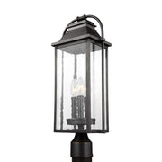 Wellsworth 21" 3-Light Post Lantern, Antique Bronze Finish - Bees Lighting
