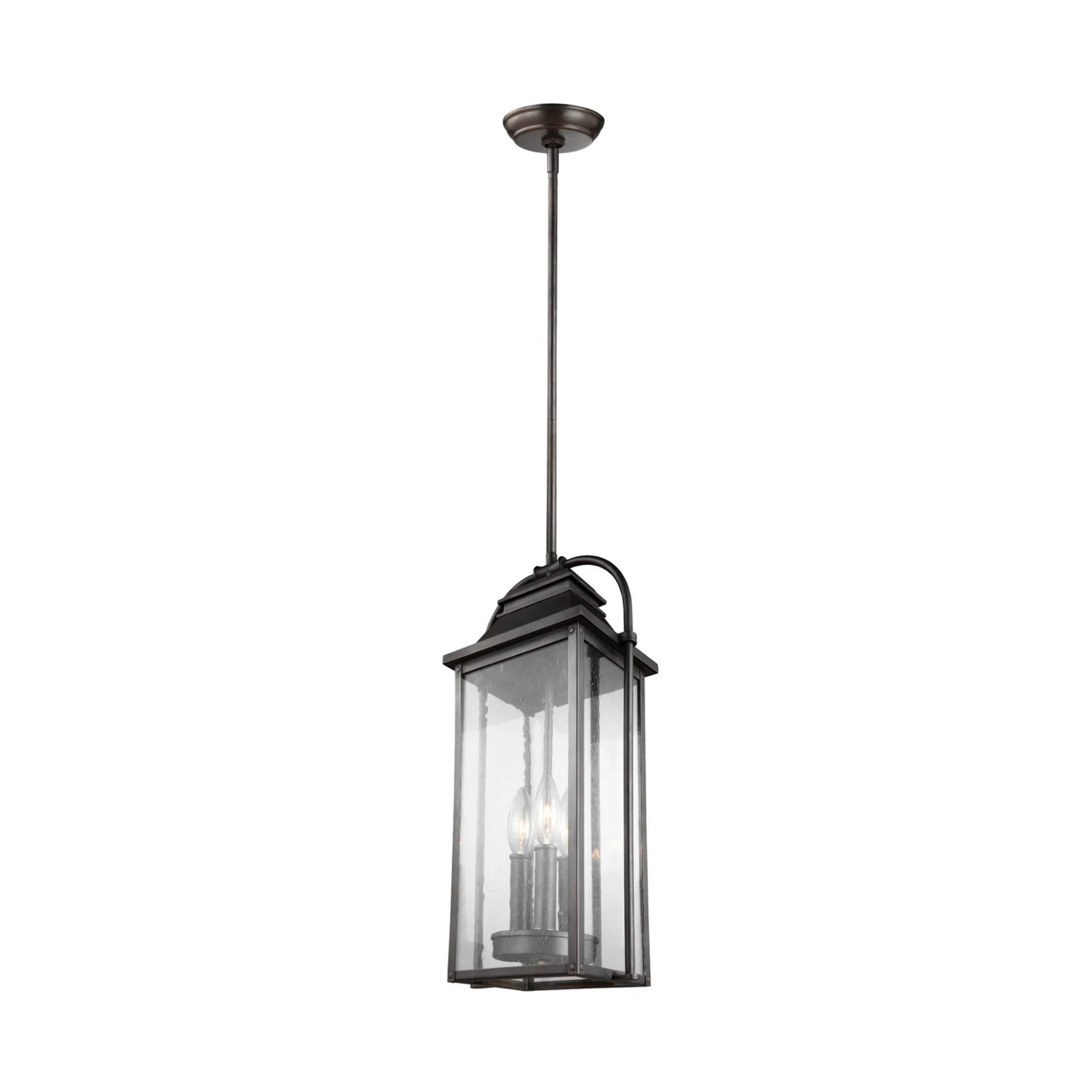 Wellsworth 19" 3-Light Outdoor Pendant, Antique Bronze Finish - Bees Lighting