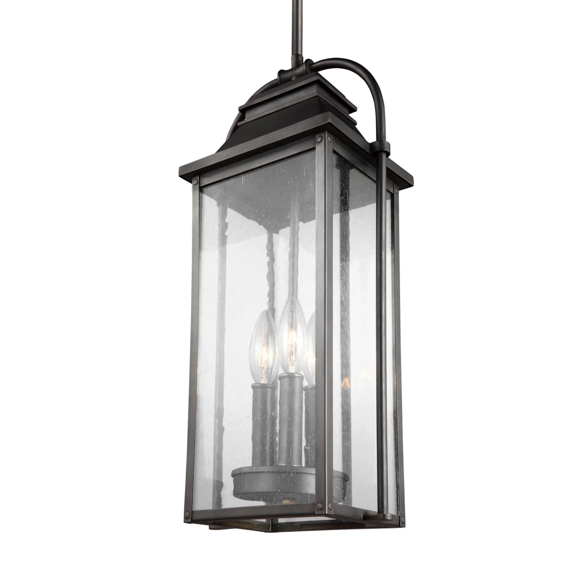 Wellsworth 19" 3-Light Outdoor Pendant, Antique Bronze Finish - Bees Lighting
