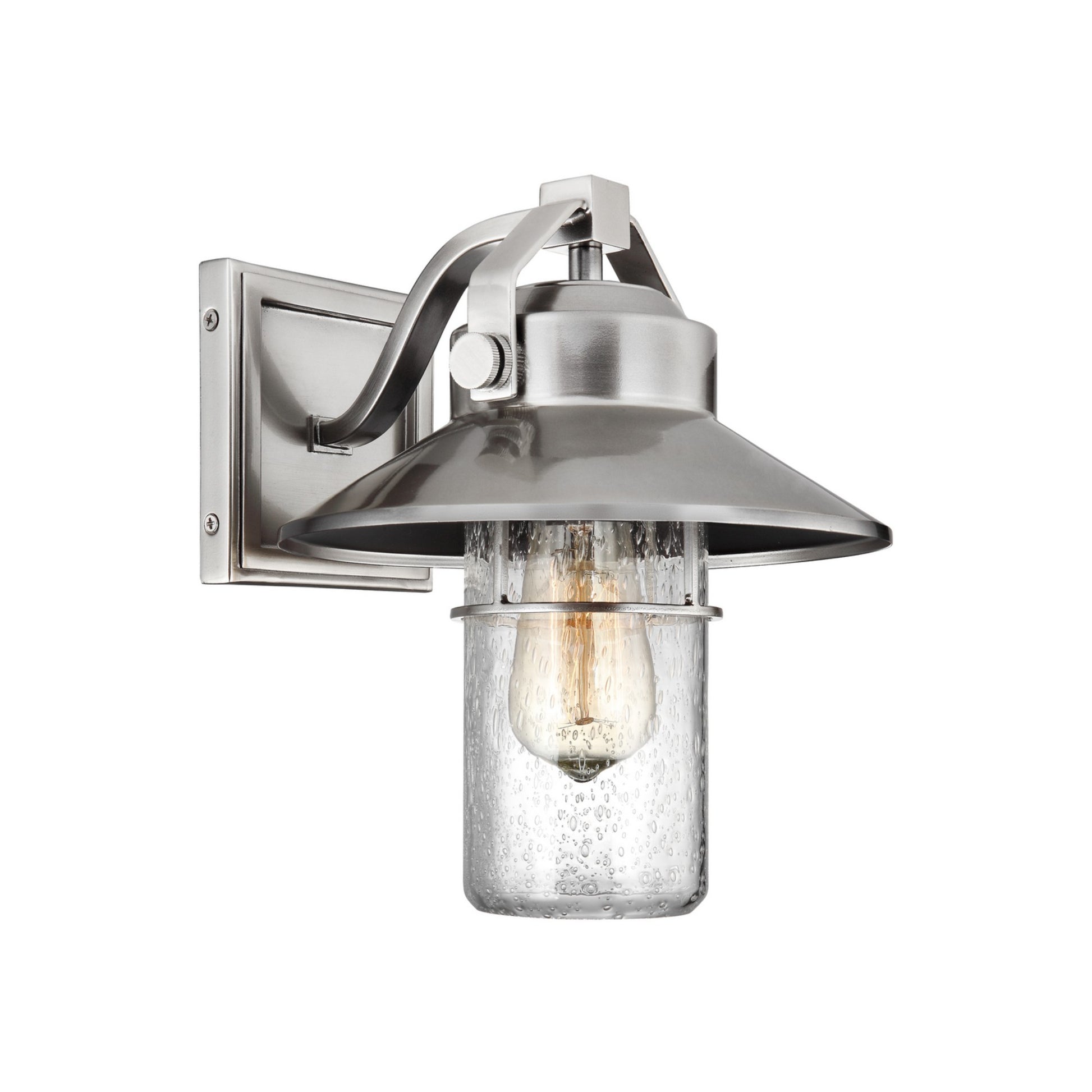 Boynton 11" Small Wall Sconce, Painted Brushed Steel Finish - Bees Lighting