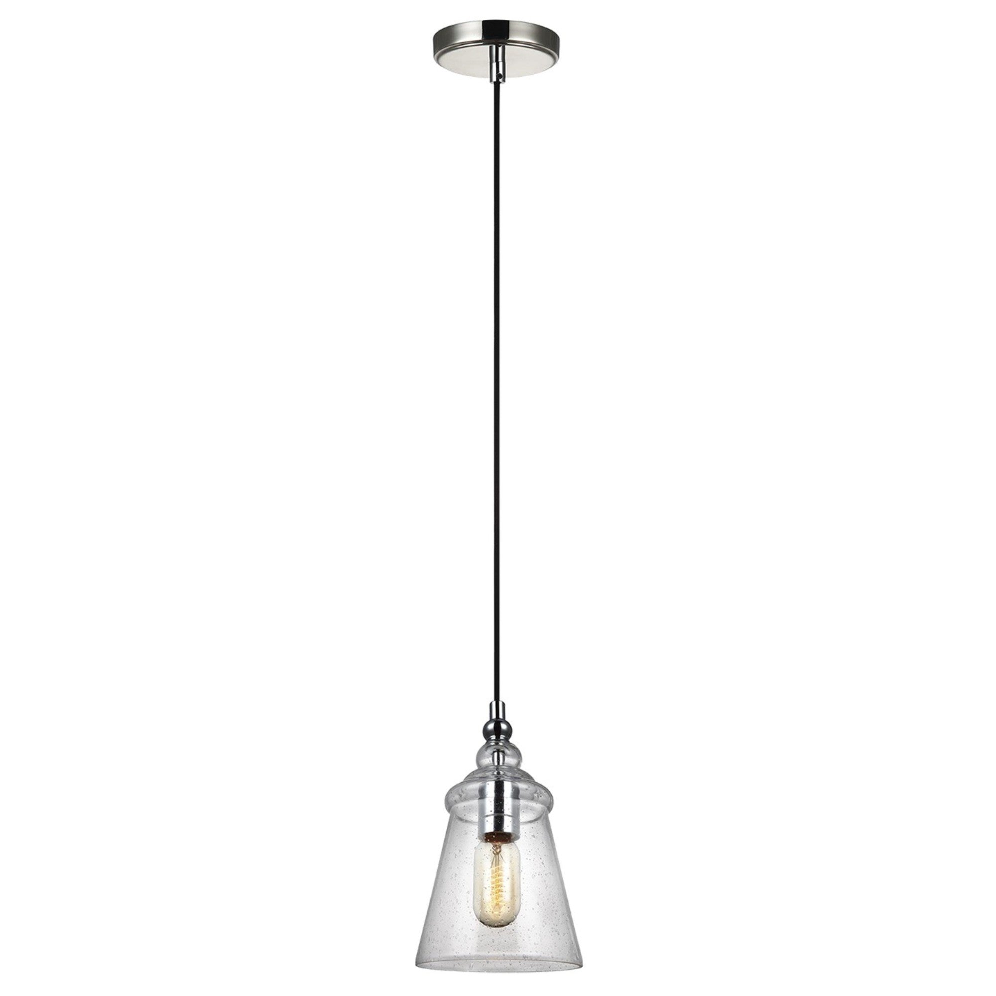 Loras 6" Mini Pendant, Chrome Finish - Bees Lighting