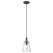 Loras 6" Mini Pendant, Dark Weathered Iron Finish - Bees Lighting
