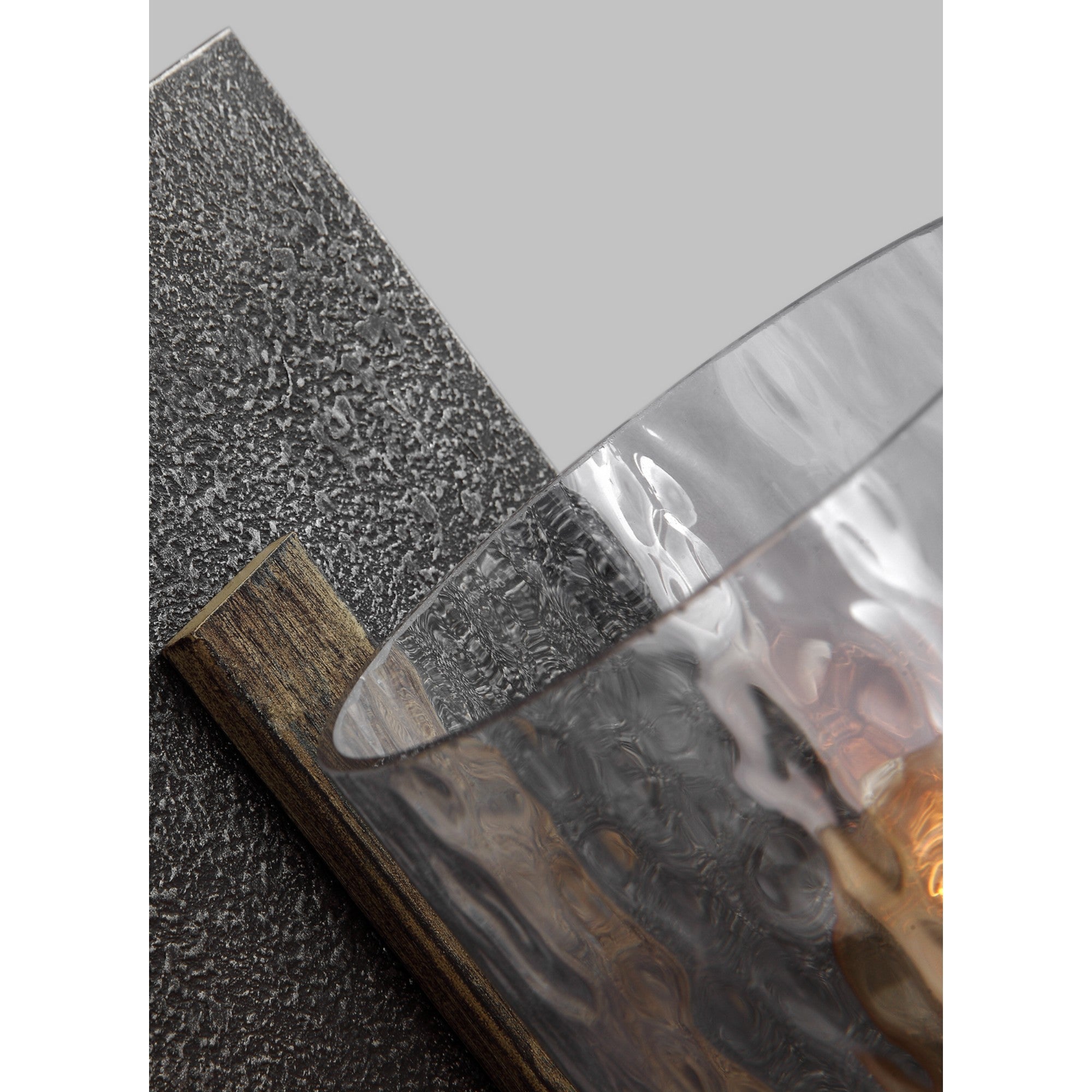 Angelo 13" Wall Sconce, Slate Grey Metal & Wood Finish - Bees Lighting