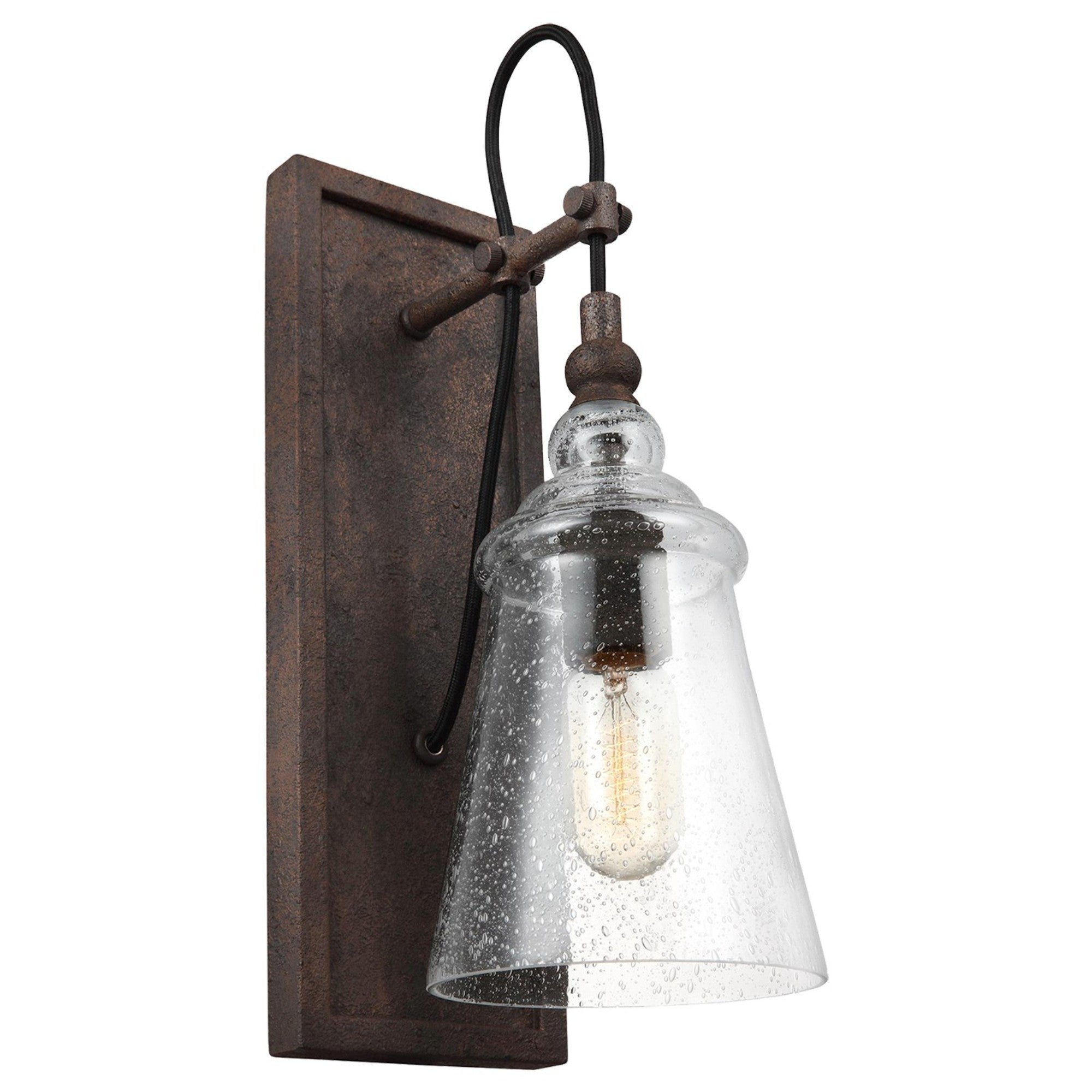 Loras 17" Wall Sconce, Dark Weathered Iron Finish - Bees Lighting