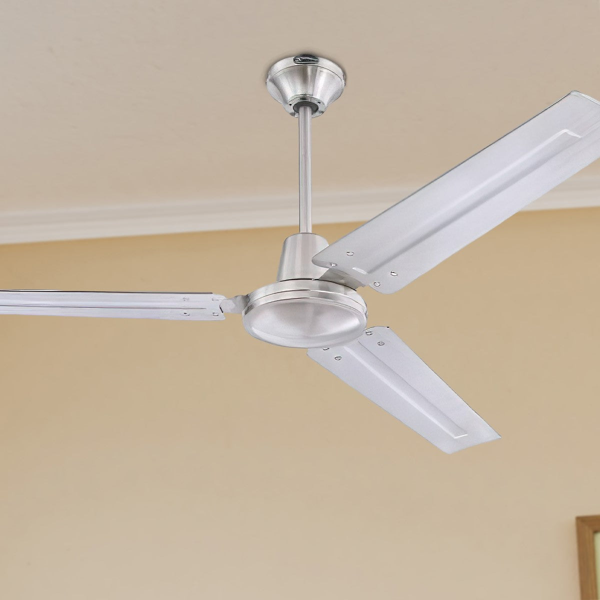 Jax 56 Inch Industrial Ceiling Fan, Brushed Nickel Finish, Wall Control Included