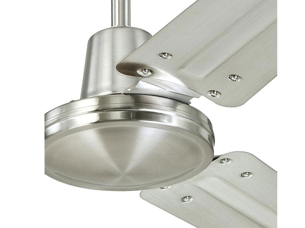 Jax 56 Inch Industrial Ceiling Fan, Brushed Nickel Finish, Wall Control Included