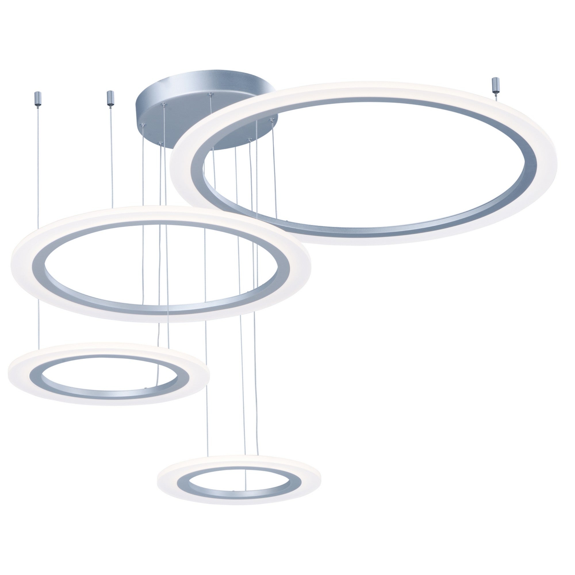 Saturn II 44" 4-Light LED Pendant, Matte Silver Finish - Bees Lighting