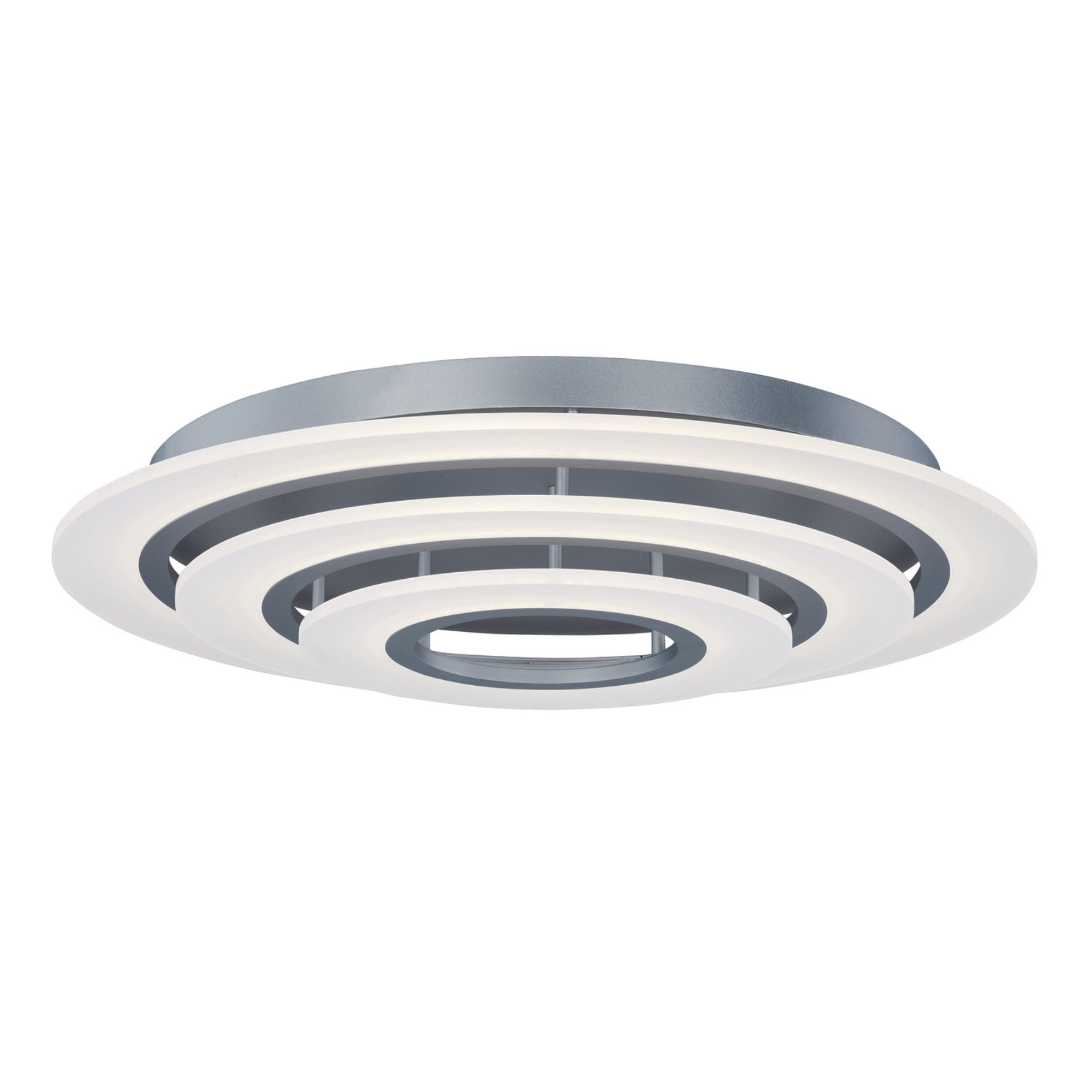 Saturn II 32" 3-Light LED Flush Mount, Matte Silver Finish - Bees Lighting