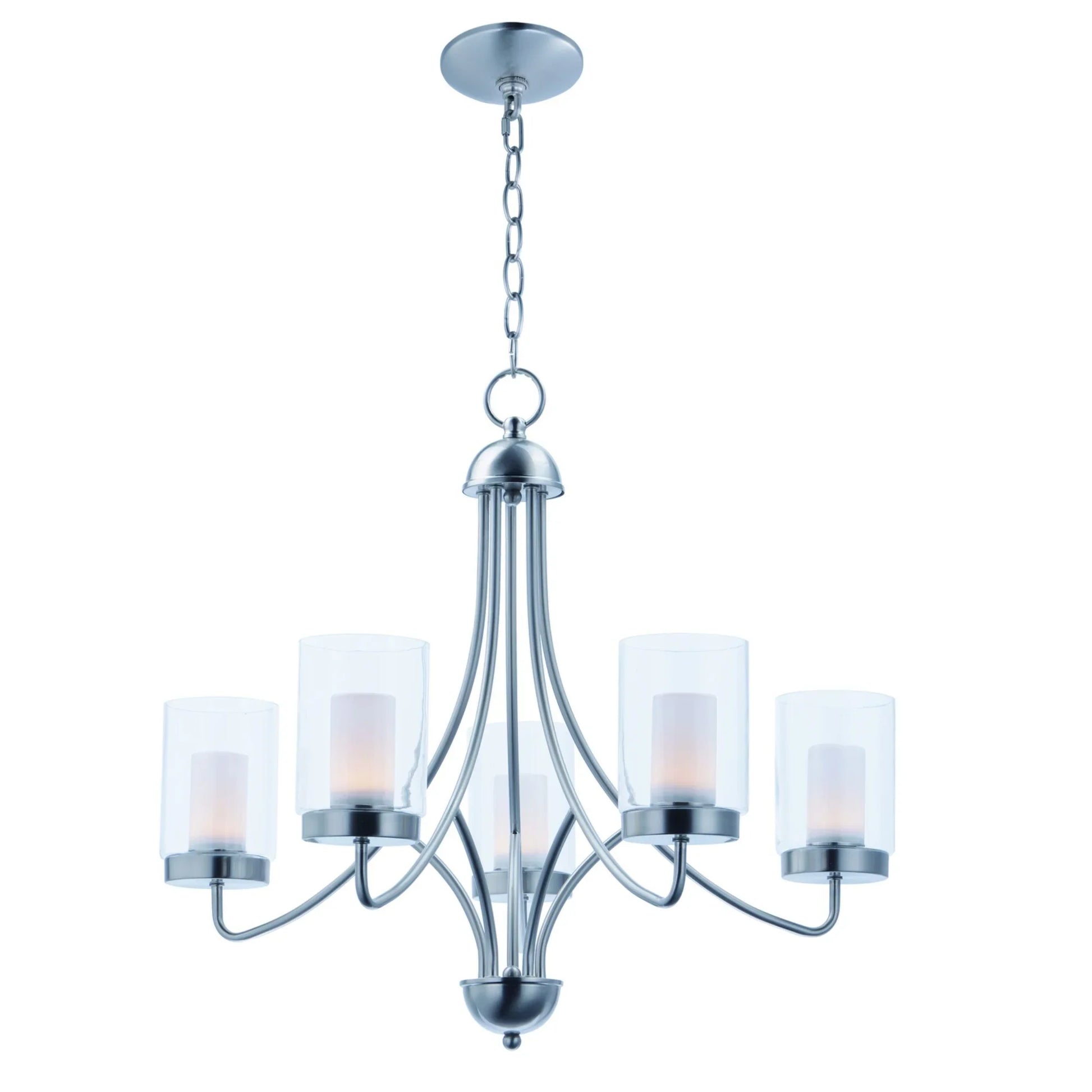 Mod 26" LED Chandelier, Satin Nickel Finish - Bees Lighting
