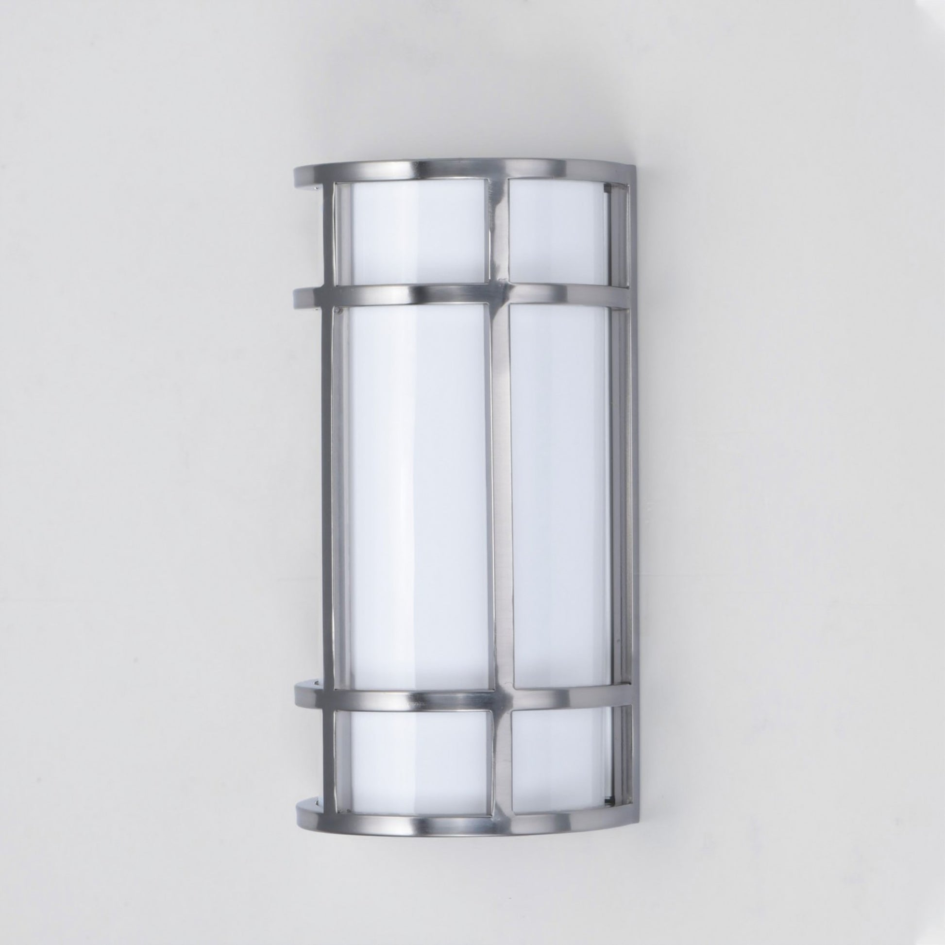 Moon Ray 12" LED Outdoor Wall Sconce, Satin Nickel Finish - Bees Lighting