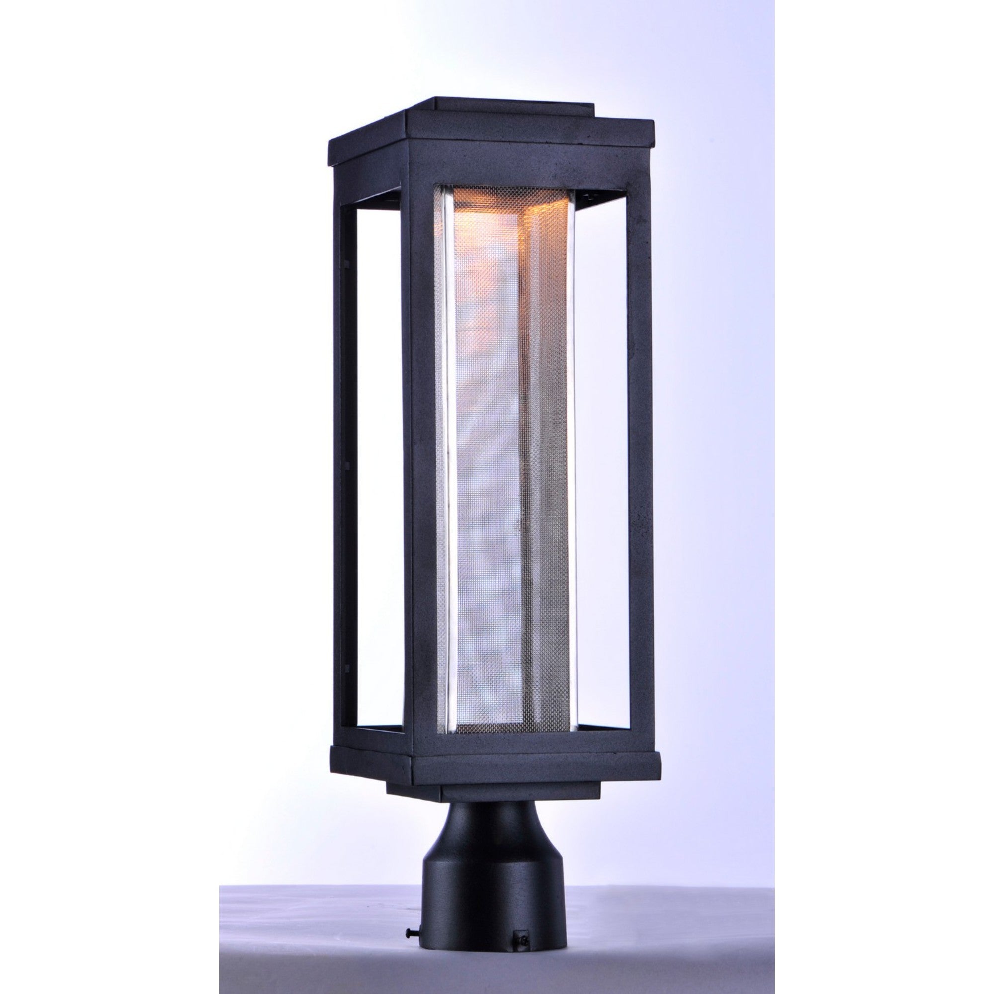 Salon LED 20" LED Outdoor Post/Pier Mount, Black Finish, Mesh Screen Diffuser - Bees Lighting