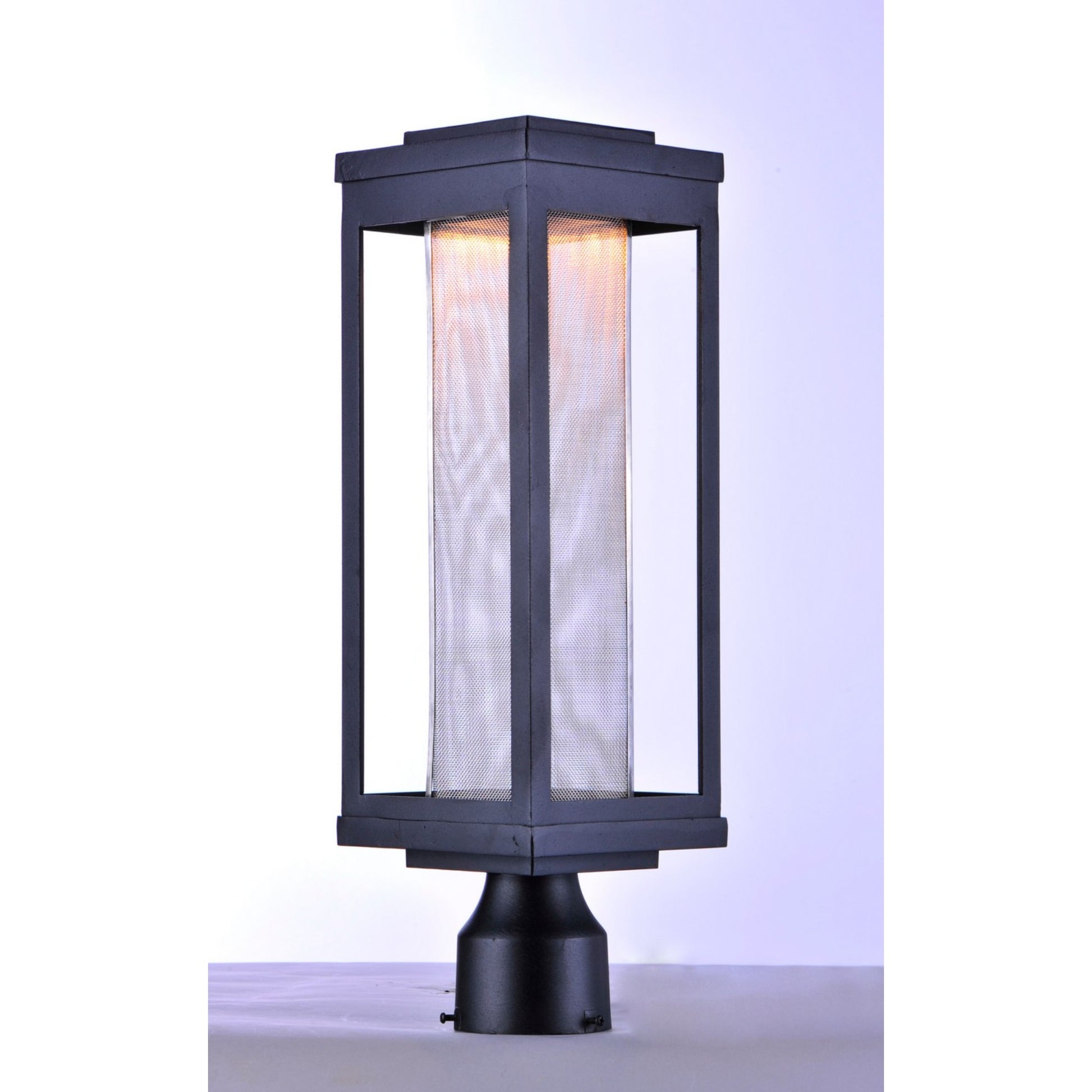 Salon LED 20" LED Outdoor Post/Pier Mount, Black Finish, Mesh Screen Diffuser - Bees Lighting
