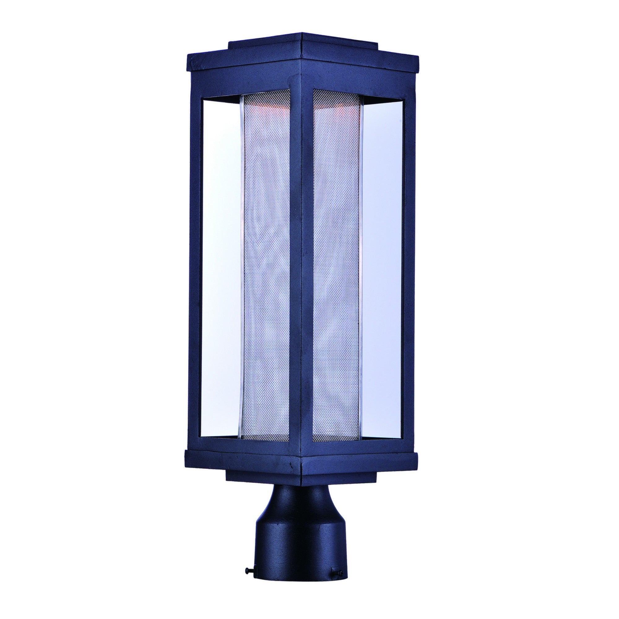 Salon LED 20" LED Outdoor Post/Pier Mount, Black Finish, Mesh Screen Diffuser - Bees Lighting