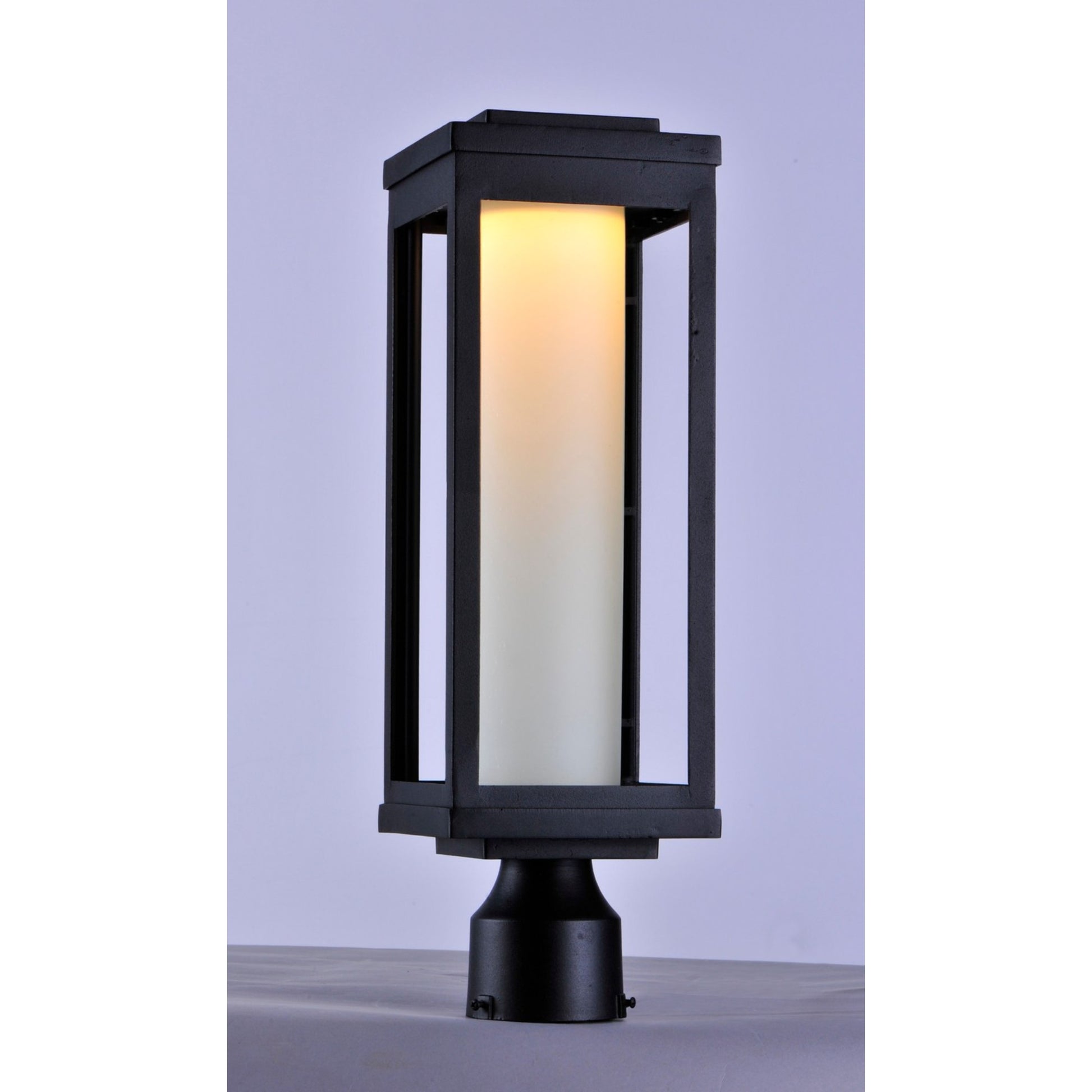 Salon LED 20" LED Outdoor Post/Pier Mount, Black Finish, White Glass - Bees Lighting