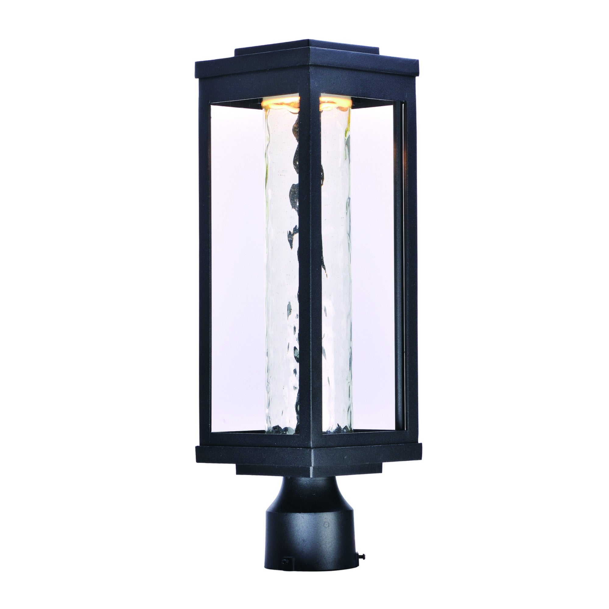 Salon LED 20" LED Outdoor Post/Pier Mount, Black Finish, Water Glass - Bees Lighting