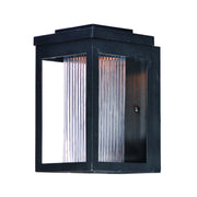 Salon LED 10" LED Outdoor Wall Sconce, Black Finish, Ribbed Glass - Bees Lighting