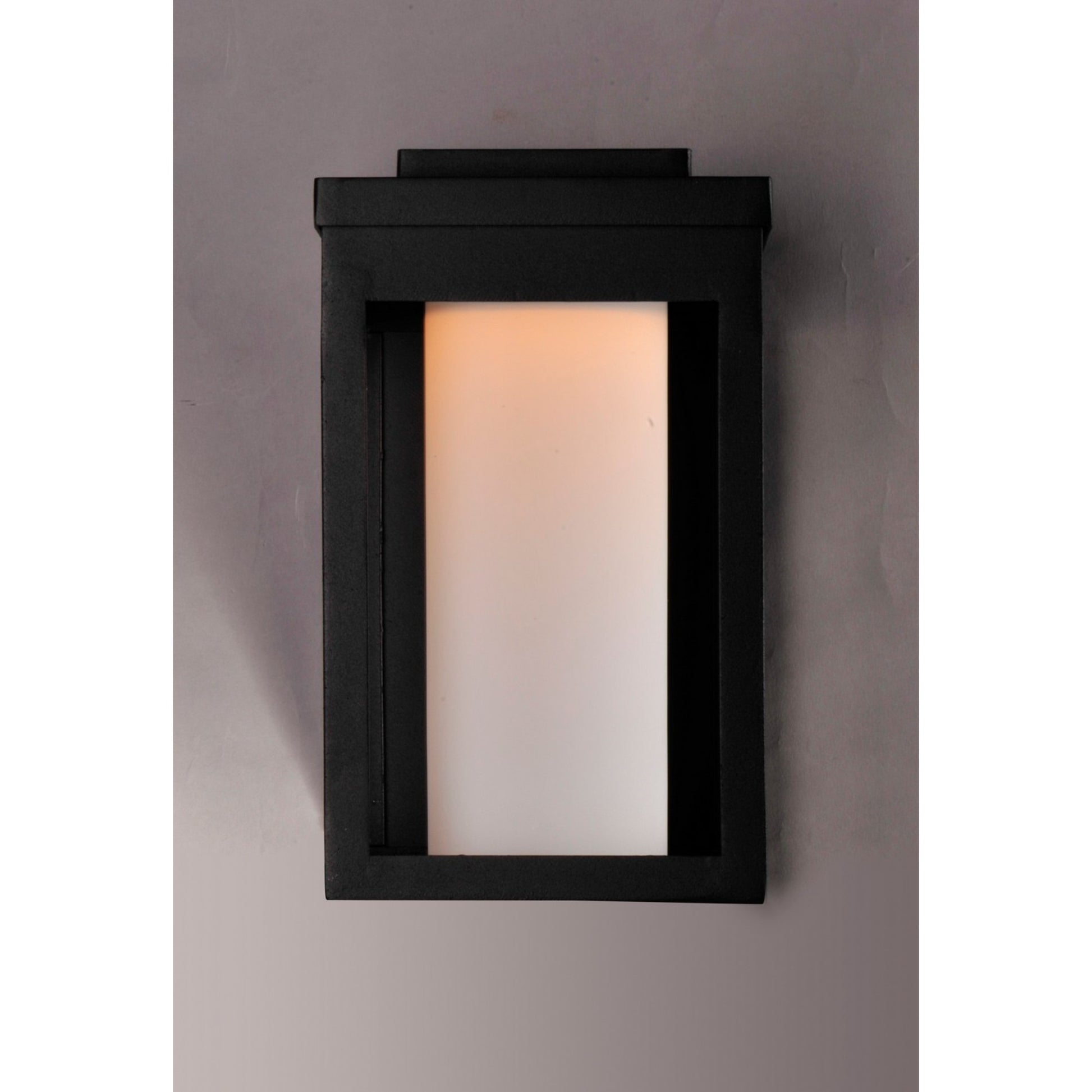 Salon LED 10" LED Outdoor Wall Sconce, Black Finish, White Glass - Bees Lighting