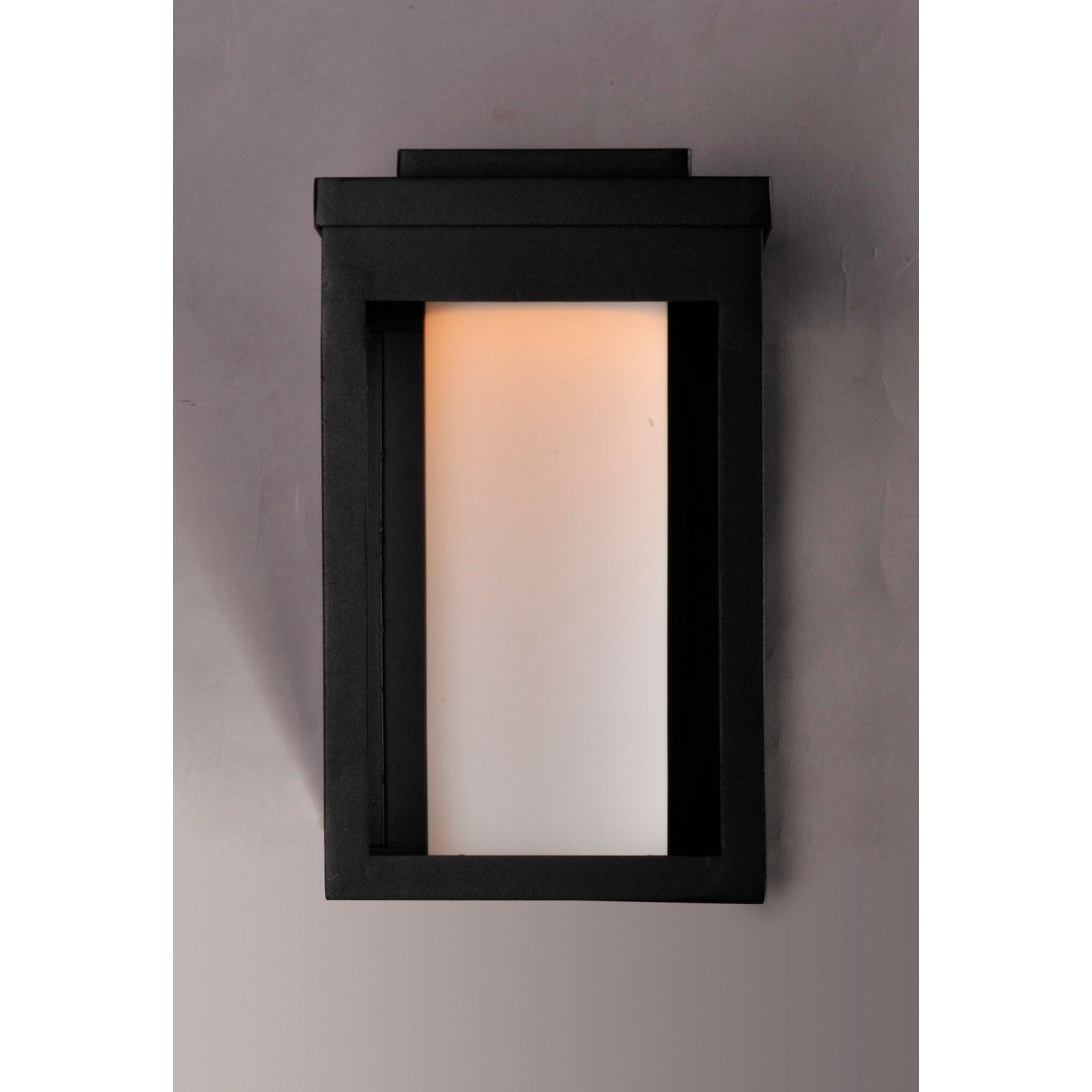 Salon LED 10" LED Outdoor Wall Sconce, Black Finish, White Glass - Bees Lighting