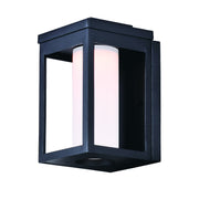 Salon LED 10" LED Outdoor Wall Sconce, Black Finish, White Glass - Bees Lighting