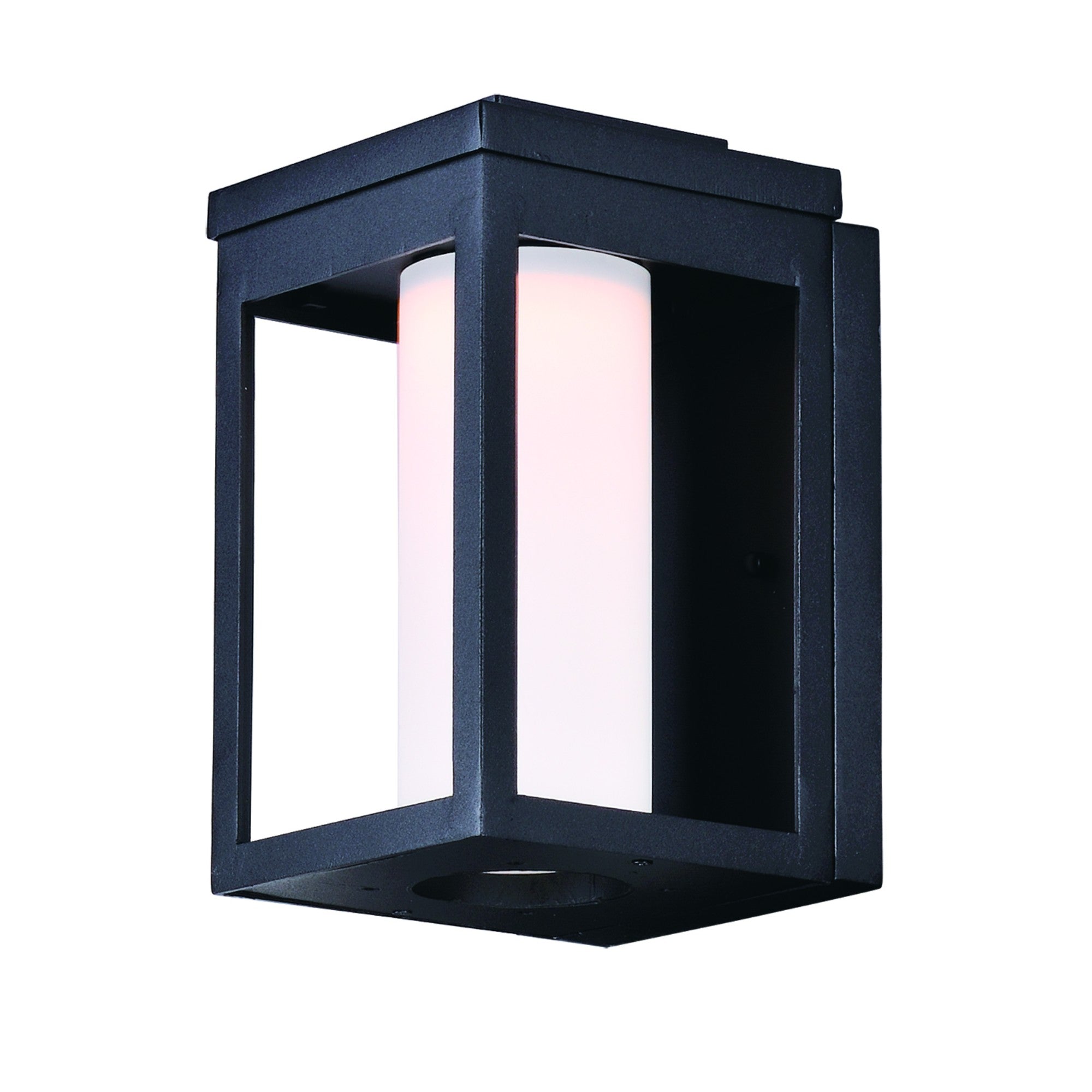 Salon LED 10" LED Outdoor Wall Sconce, Black Finish, White Glass - Bees Lighting