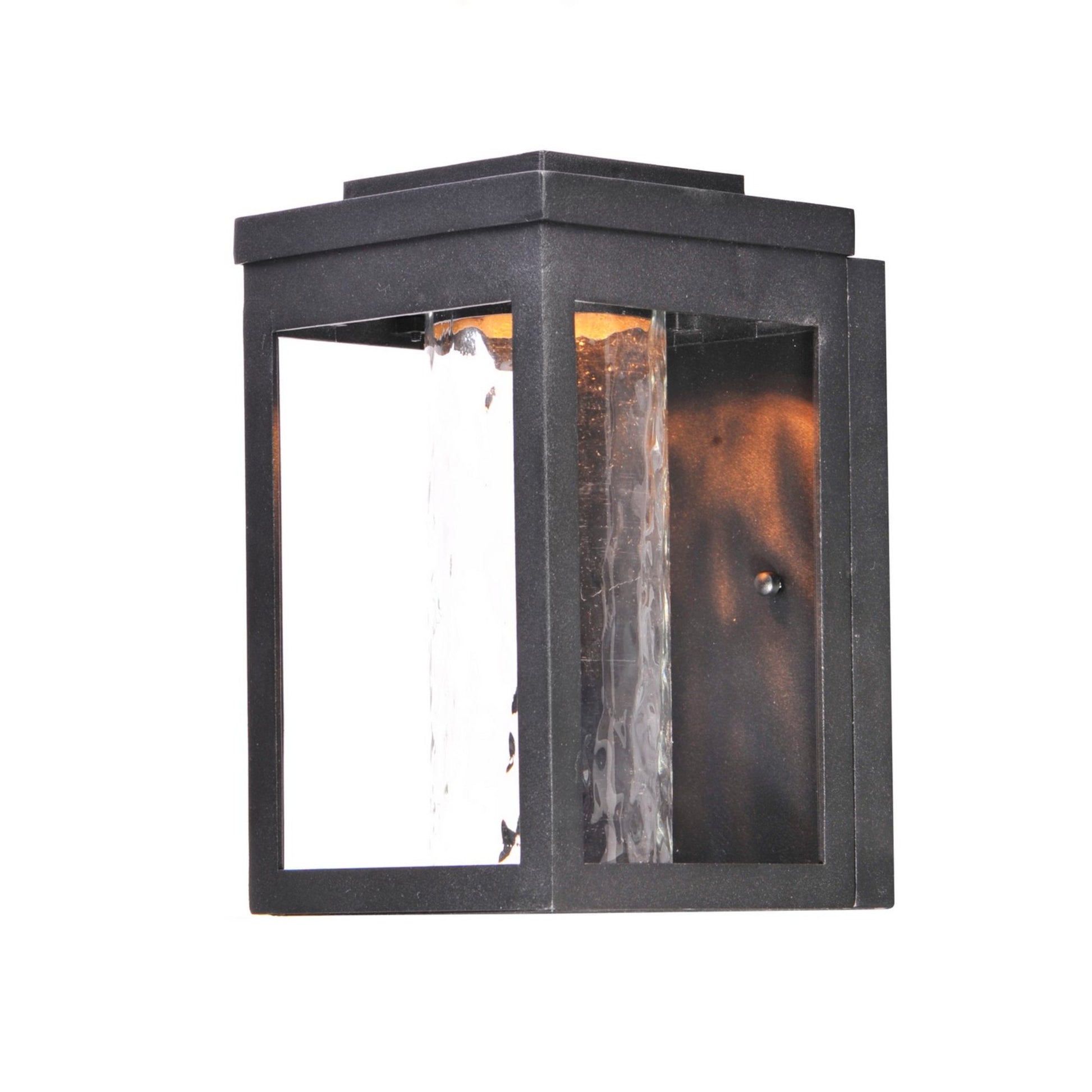 Salon LED 10" LED Outdoor Wall Sconce, Black Finish, Water Glass - Bees Lighting