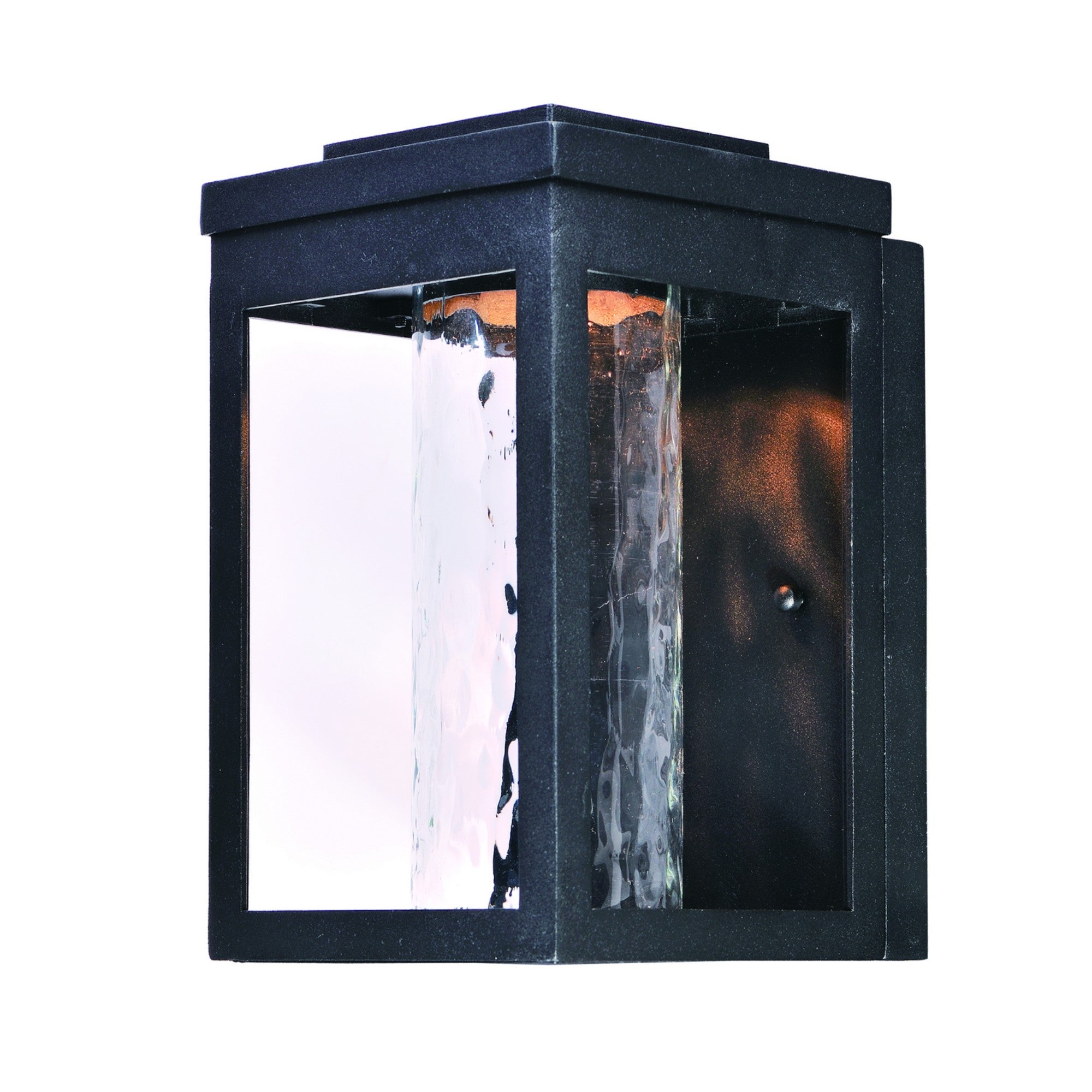 Salon LED 10" LED Outdoor Wall Sconce, Black Finish, Water Glass - Bees Lighting