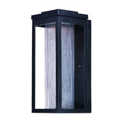 Salon LED 15" LED Outdoor Wall Sconce, Black Finish, Ribbed Glass - Bees Lighting