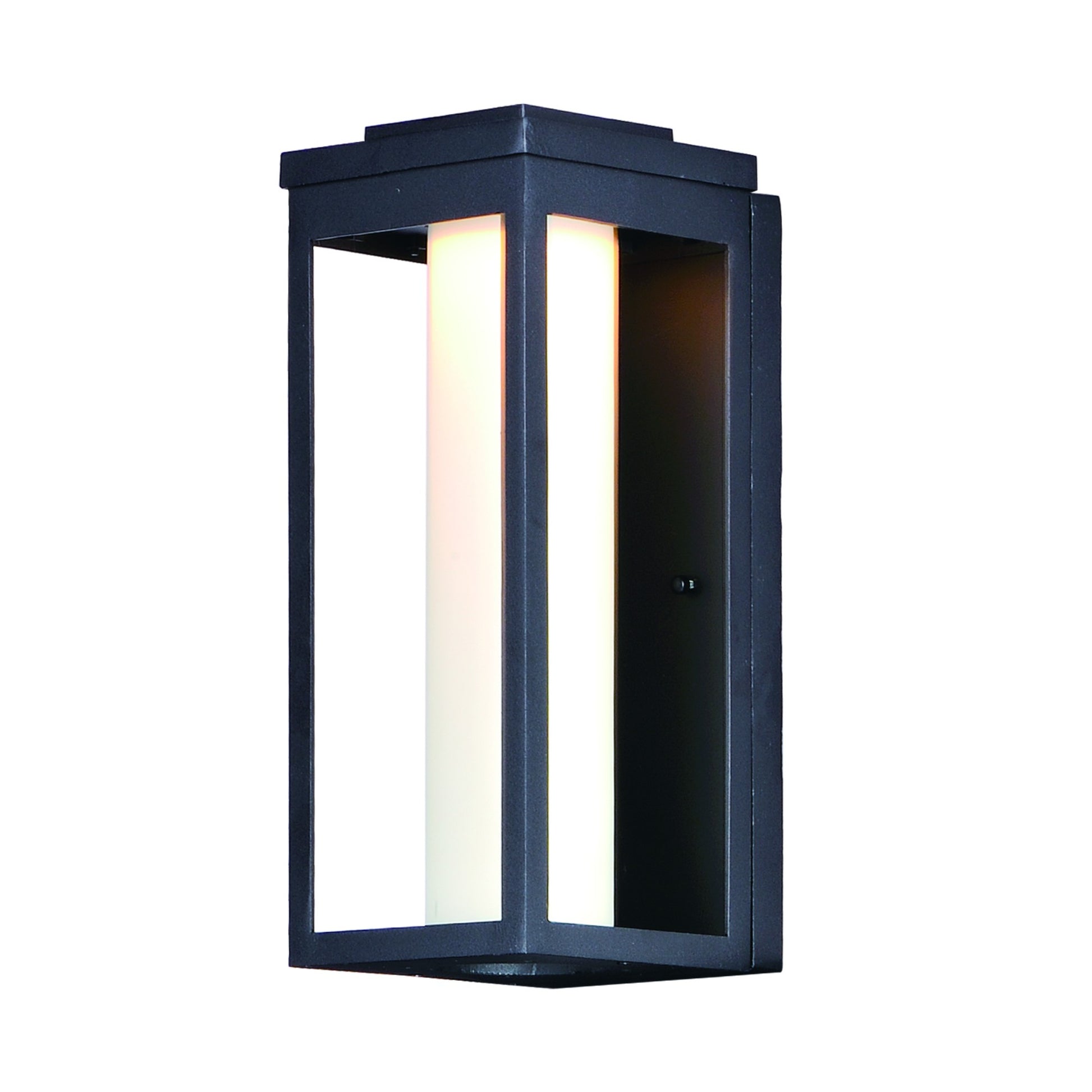 Salon LED 15" LED Outdoor Wall Sconce, Black Finish, White Glass - Bees Lighting