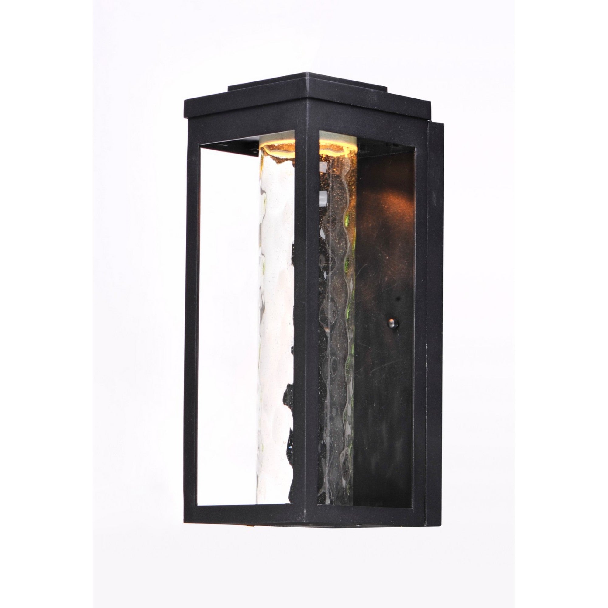 Salon LED 15" LED Outdoor Wall Sconce, Black Finish, Water Glass - Bees Lighting