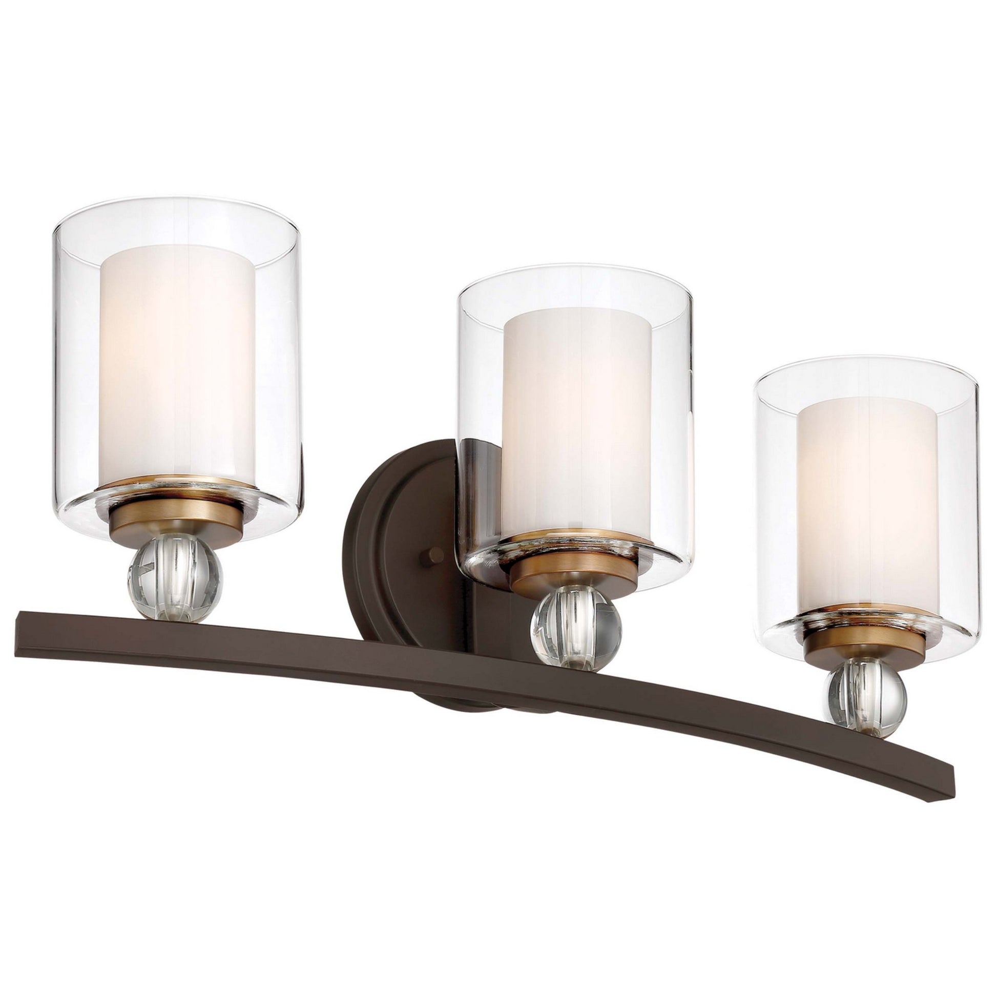 Studio 5 24" 3-Light Bath Vanity, Bronze & Brass Finish - Bees Lighting