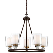 Studio 5 26" 5-Light Chandelier, Bronze & Brass Finish - Bees Lighting