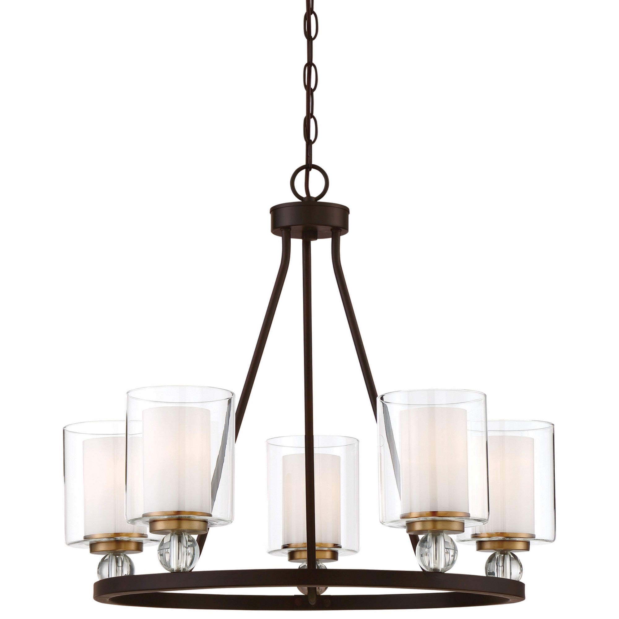 Studio 5 26" 5-Light Chandelier, Bronze & Brass Finish - Bees Lighting