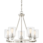 Studio 5 26" 5-Light Chandelier, Polished Nickel Finish - Bees Lighting