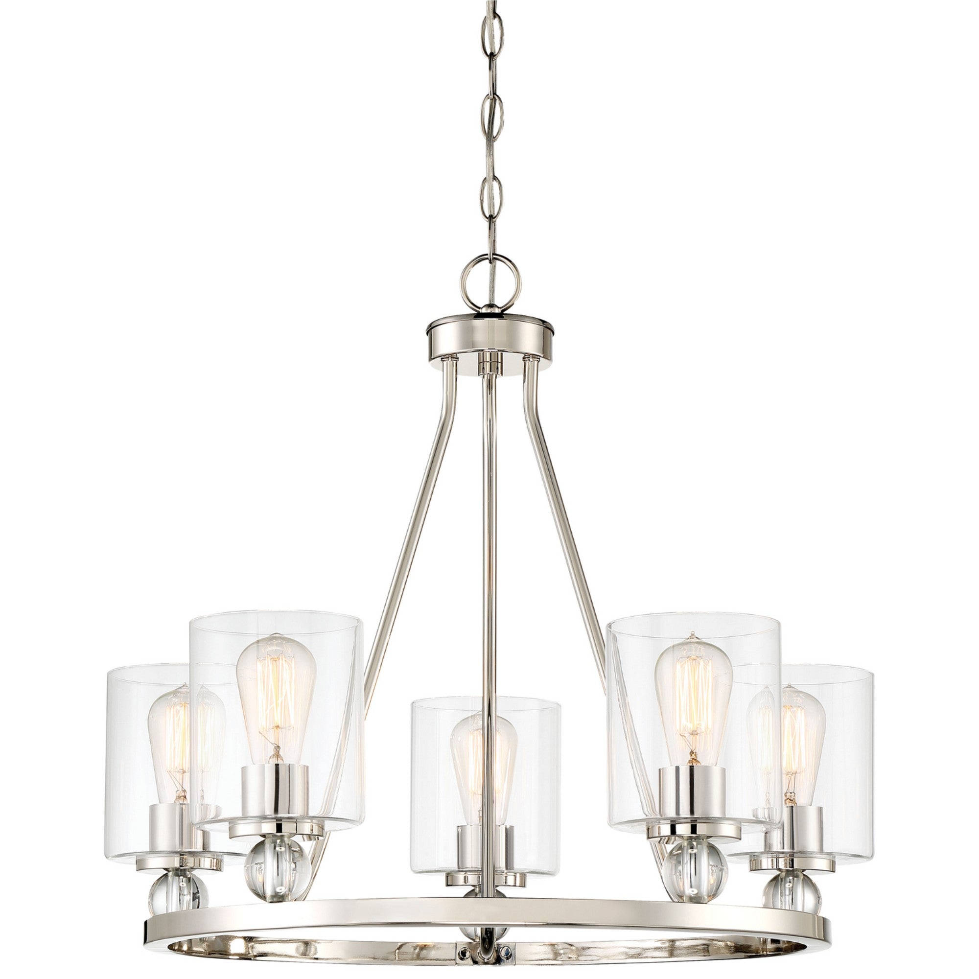 Studio 5 26" 5-Light Chandelier, Polished Nickel Finish - Bees Lighting