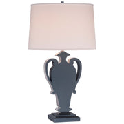 Ambience 34" Table Lamp, Ocean Blue & Silver Leaf Highlights - Bees Lighting