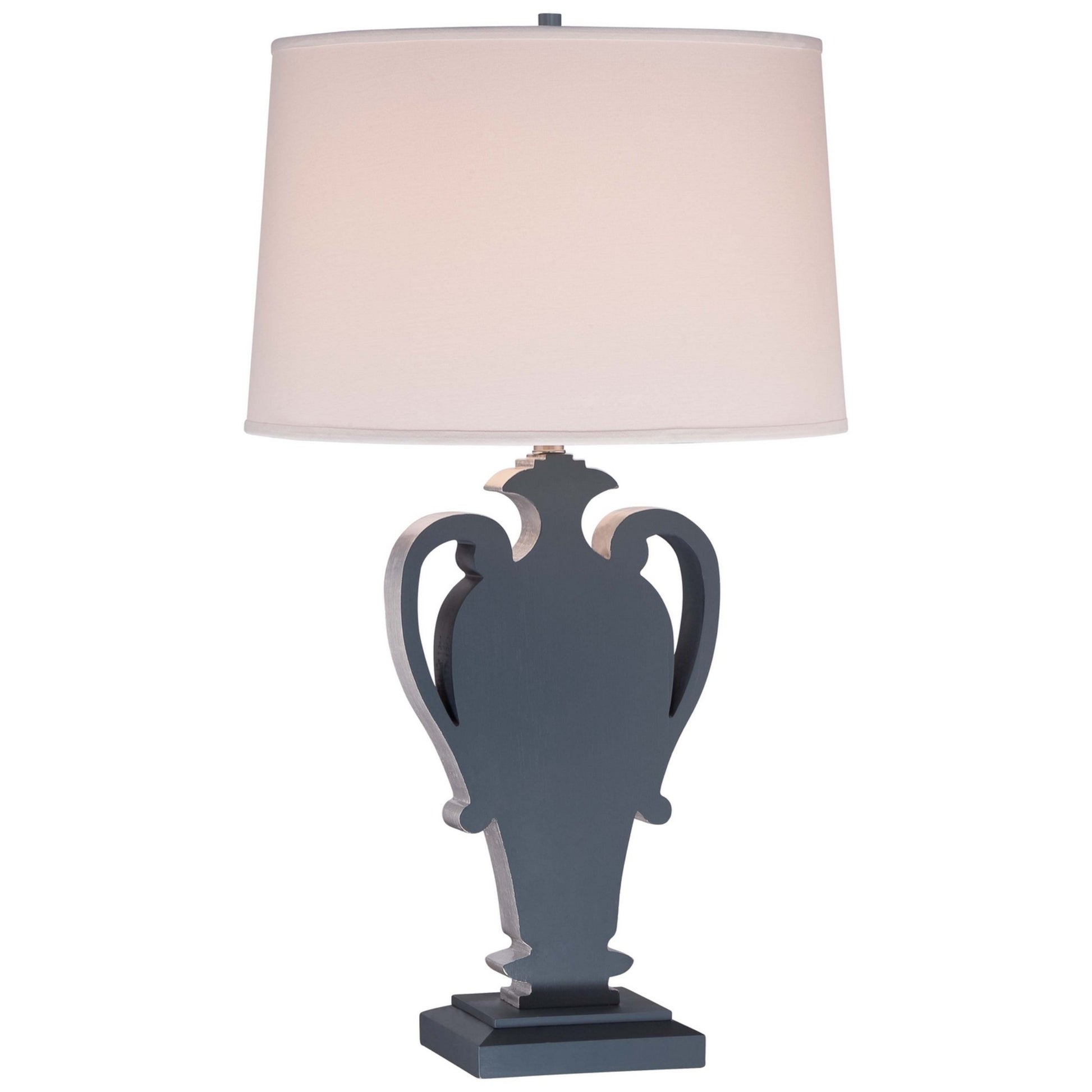 Ambience 34" Table Lamp, Ocean Blue & Silver Leaf Highlights - Bees Lighting