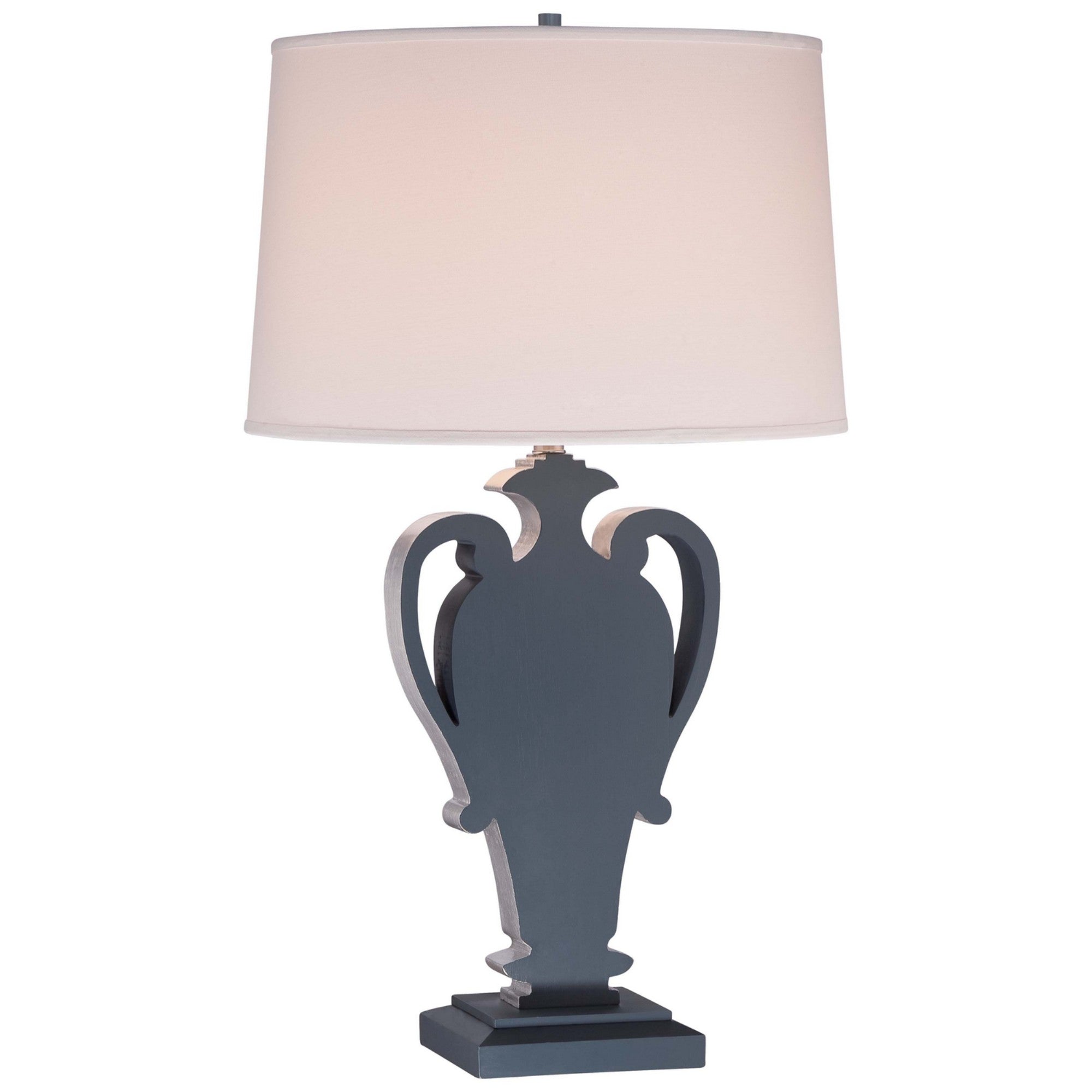 Ambience 34" Table Lamp, Ocean Blue & Silver Leaf Highlights - Bees Lighting