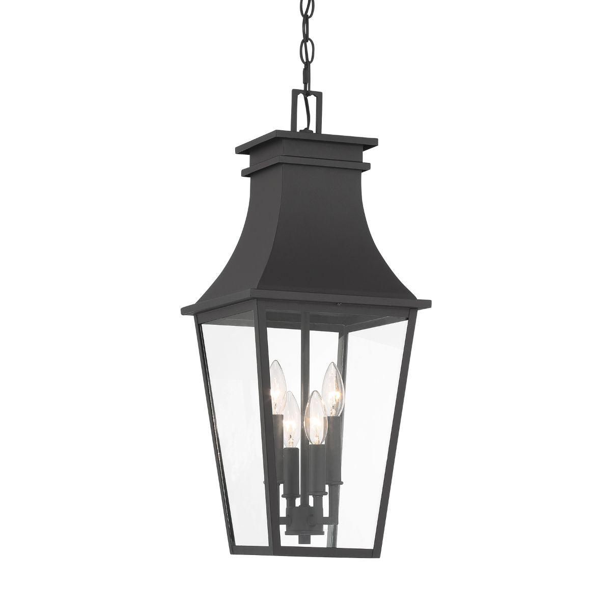 Gloucester 10 In. 4 Lights Outdoor Hanging Lantern Black Finish