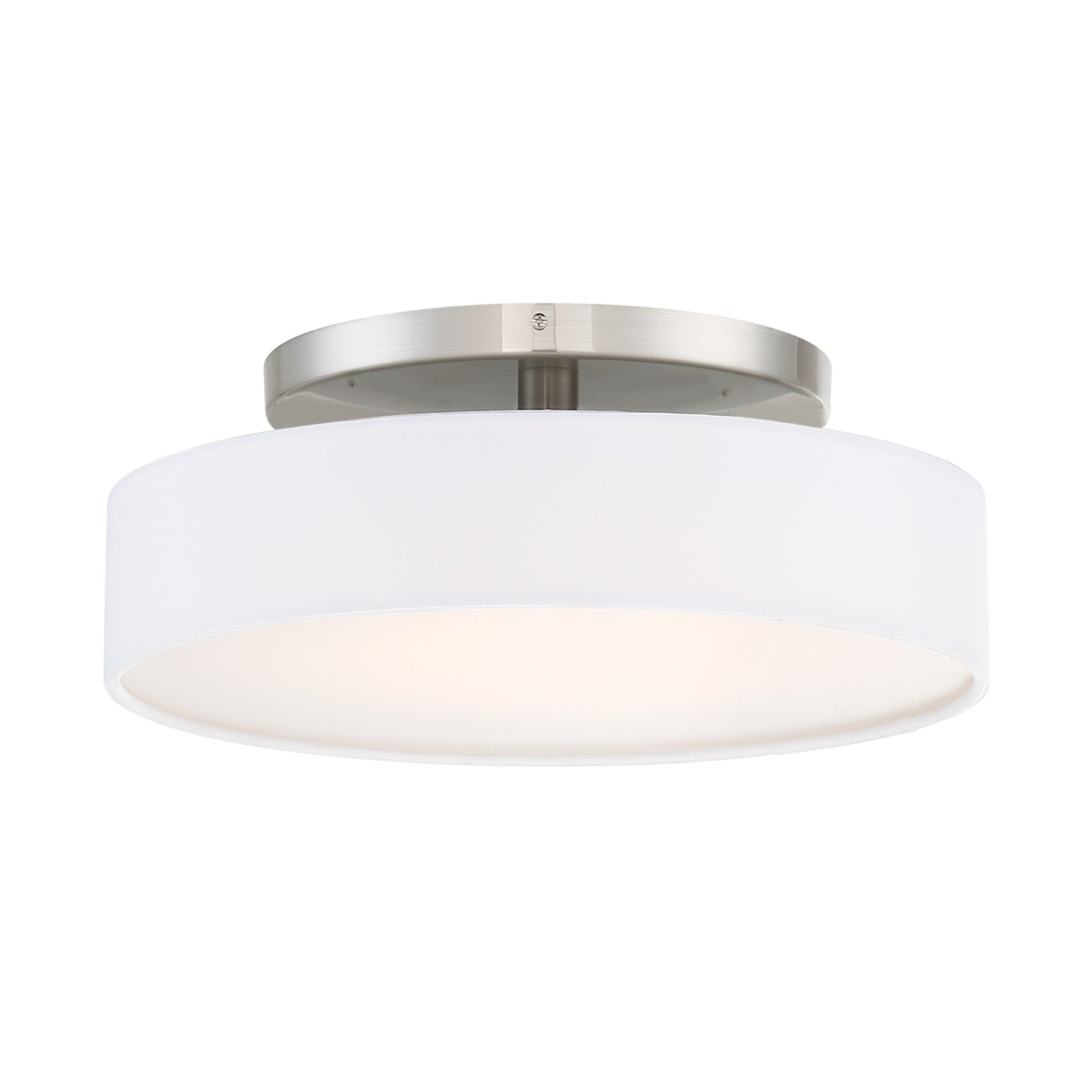 Manhattan 14" LED Semi-Flush Mount, Brushed Nickel Finish - Bees Lighting