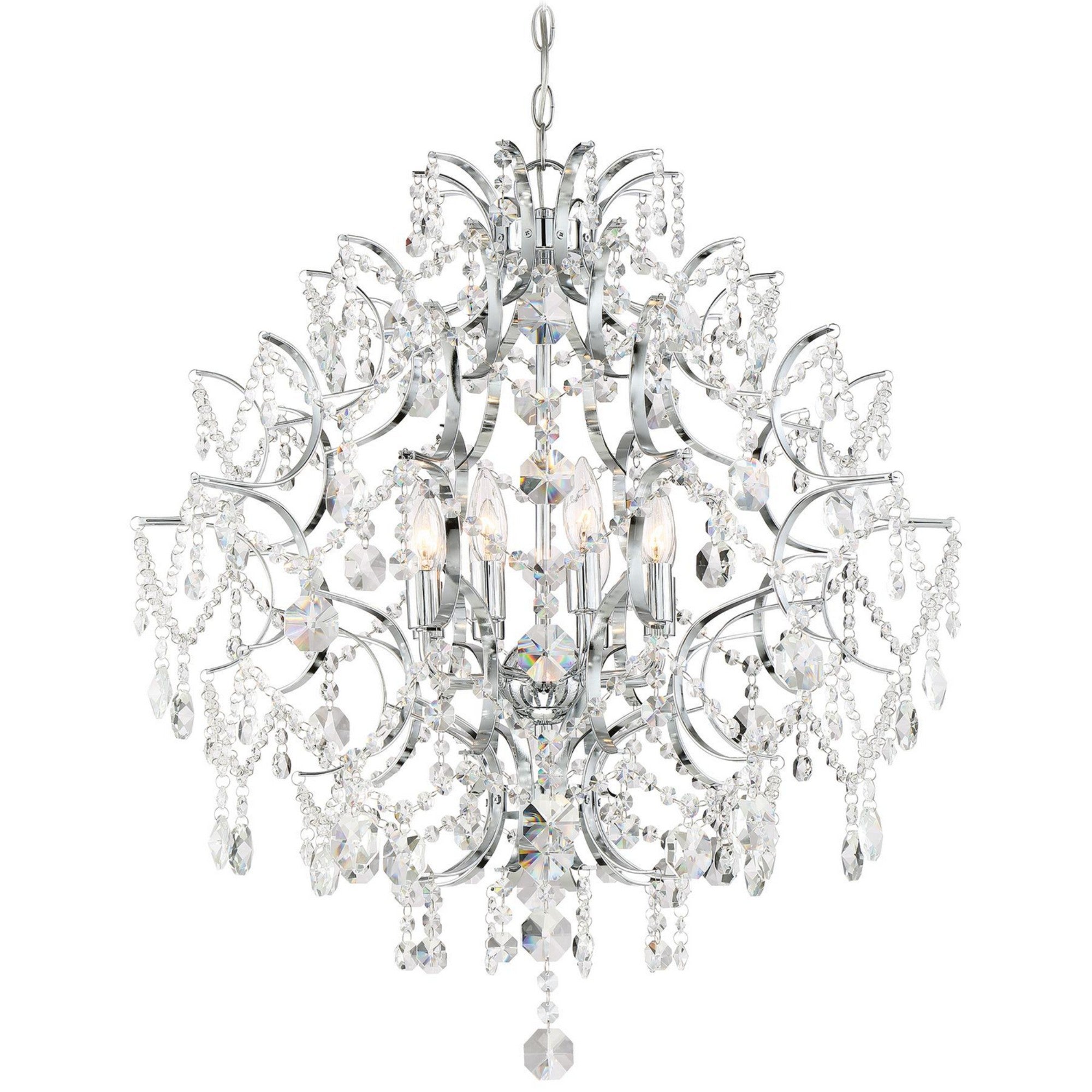 Isabella's Crown 30" 8-Light Chandelier, Chrome Finish - Bees Lighting