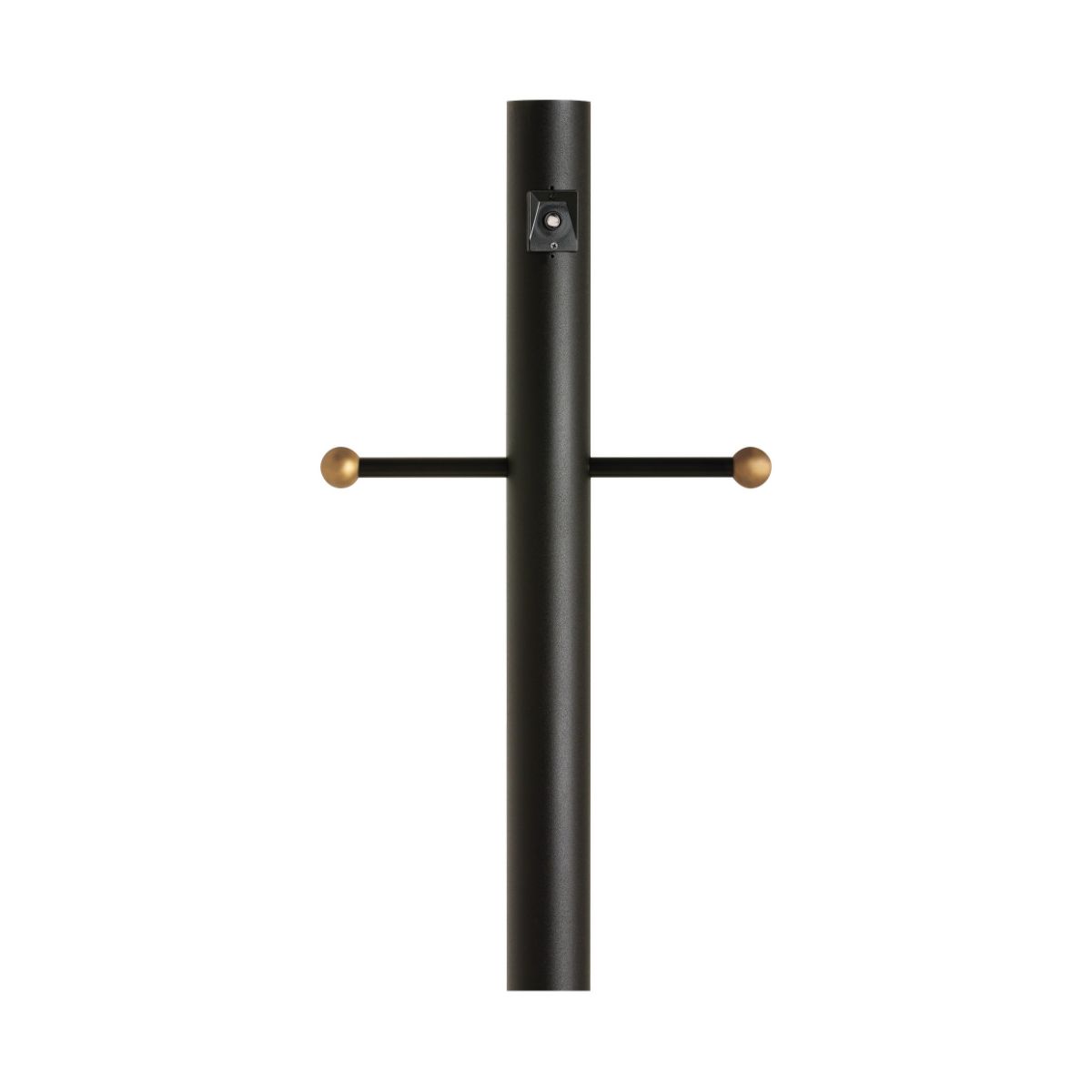 7 Ft Round Aluminum Pole with Photo Electric Control and Ladder Rest 3 In. Shaft Black Finish - Bees Lighting