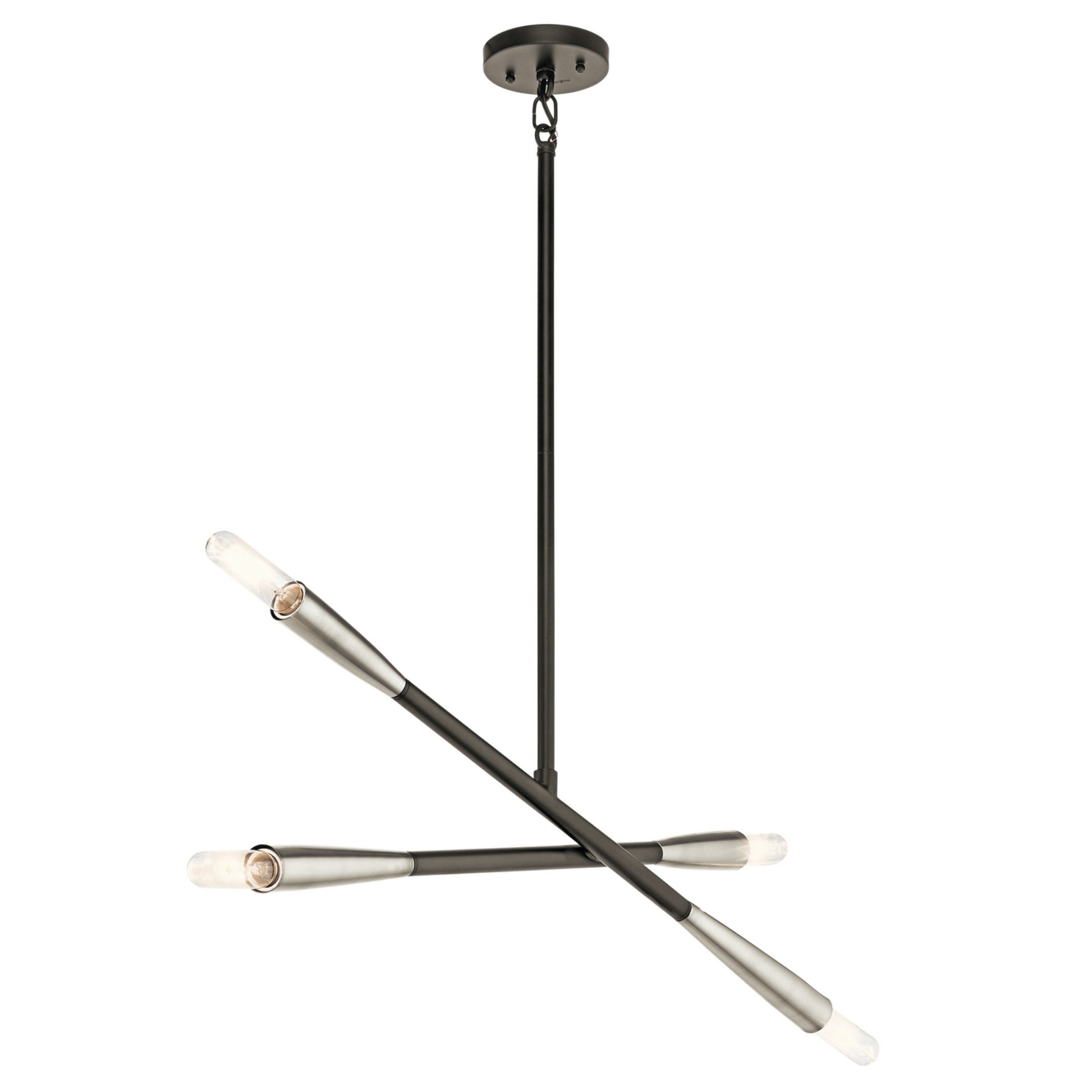 Branches 34" 4-Light Chandelier, Black Finish - Bees Lighting