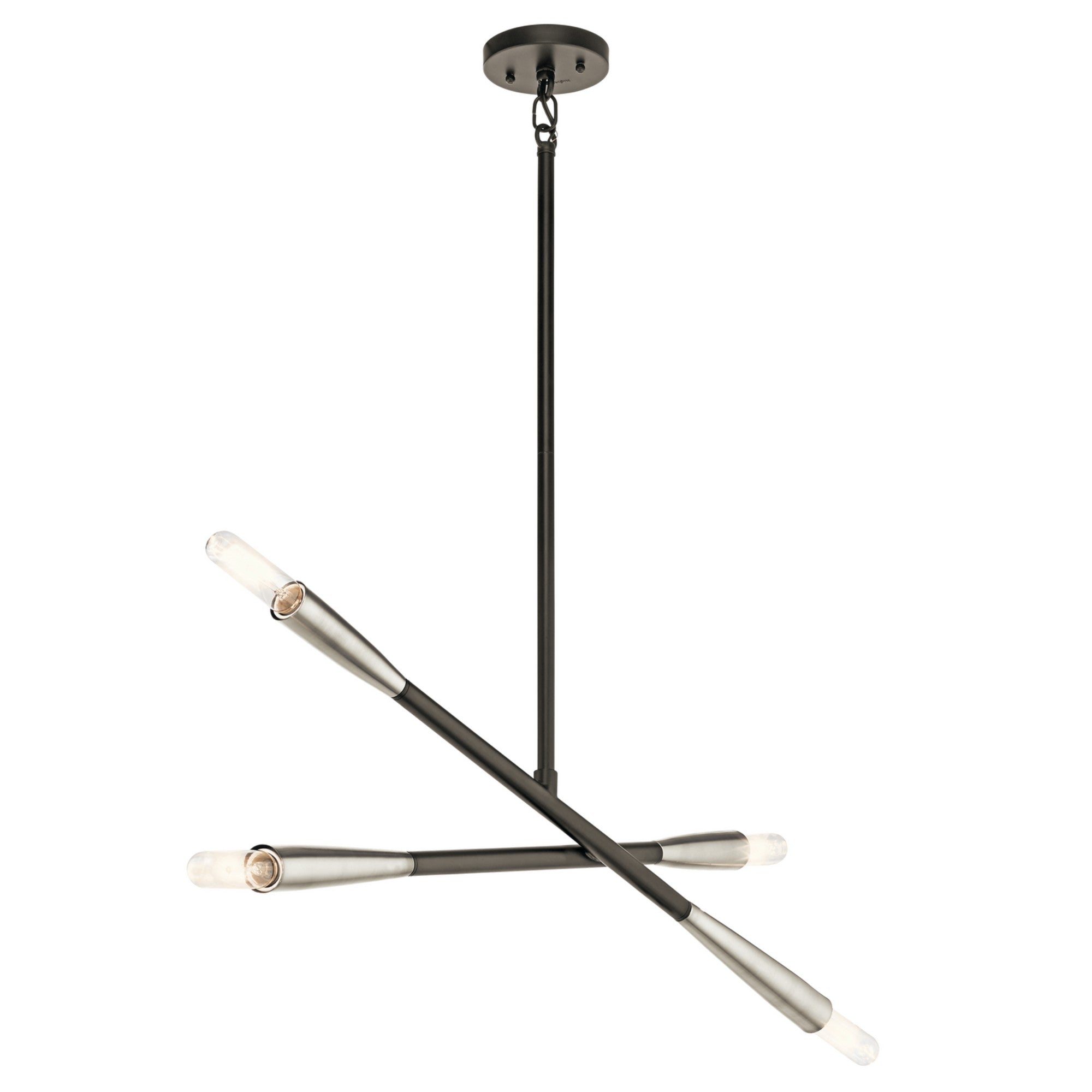 Branches 34" 4-Light Chandelier, Black Finish - Bees Lighting
