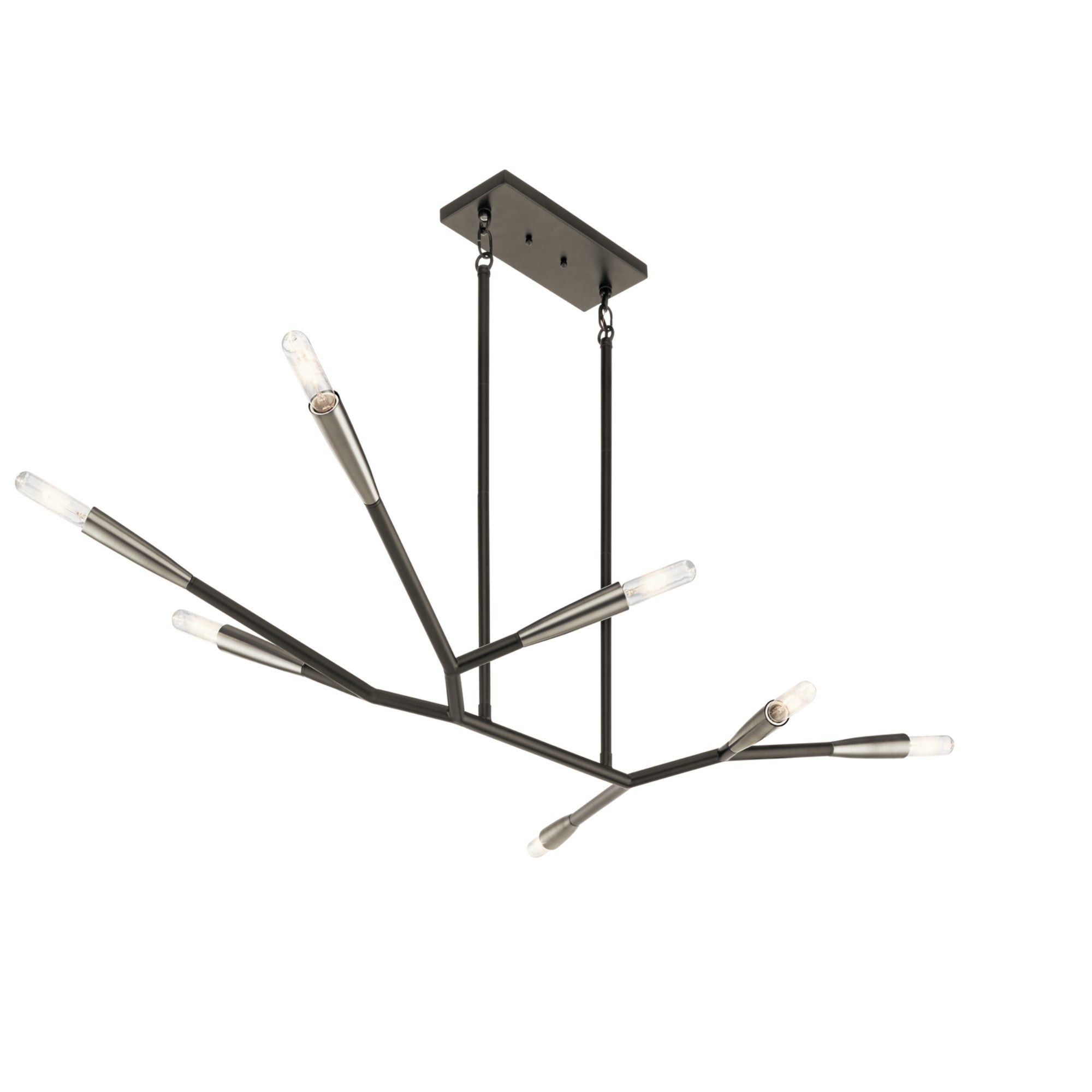 Branches 49" 7-Light Chandelier, Black Finish - Bees Lighting