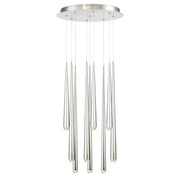 Cascade 17" 7-Light LED Pendant, Polished Nickel Finish, Crystal Cap - Bees Lighting