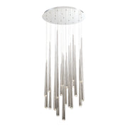 Cascade 26" 21-Light LED Pendant, Polished Nickel Finish, Crystal Cap - Bees Lighting