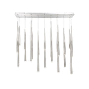 Cascade 54" 23-Light LED Pendant, Polished Nickel Finish, Crystal Cap - Bees Lighting