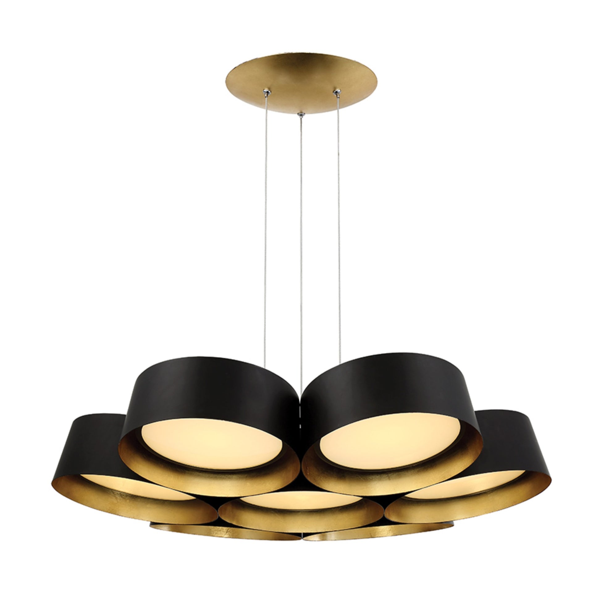 Marimba 34" LED Chandelier, Gold Leaf/Bronze Finish - Bees Lighting