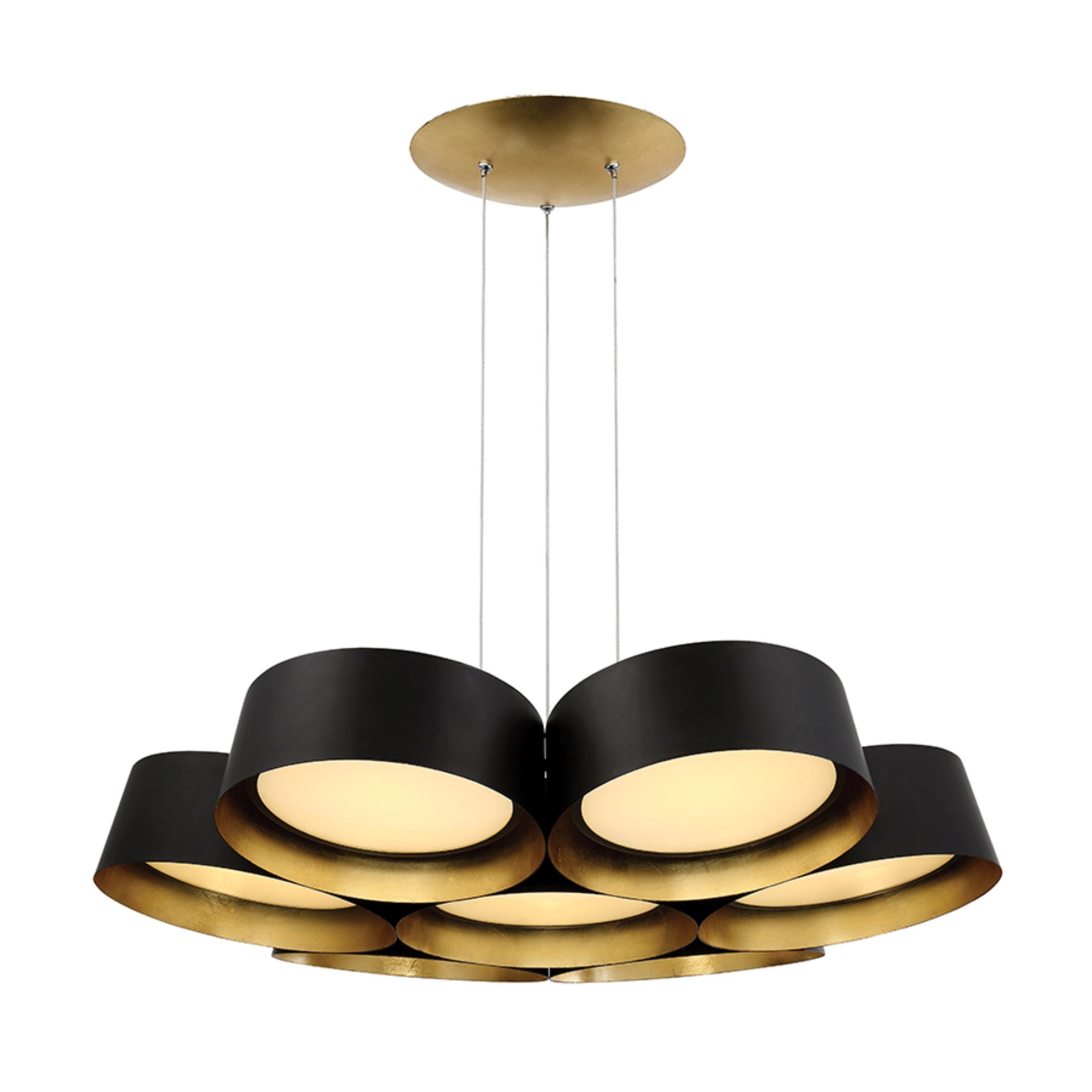 Marimba 34" LED Chandelier, Gold Leaf/Bronze Finish - Bees Lighting